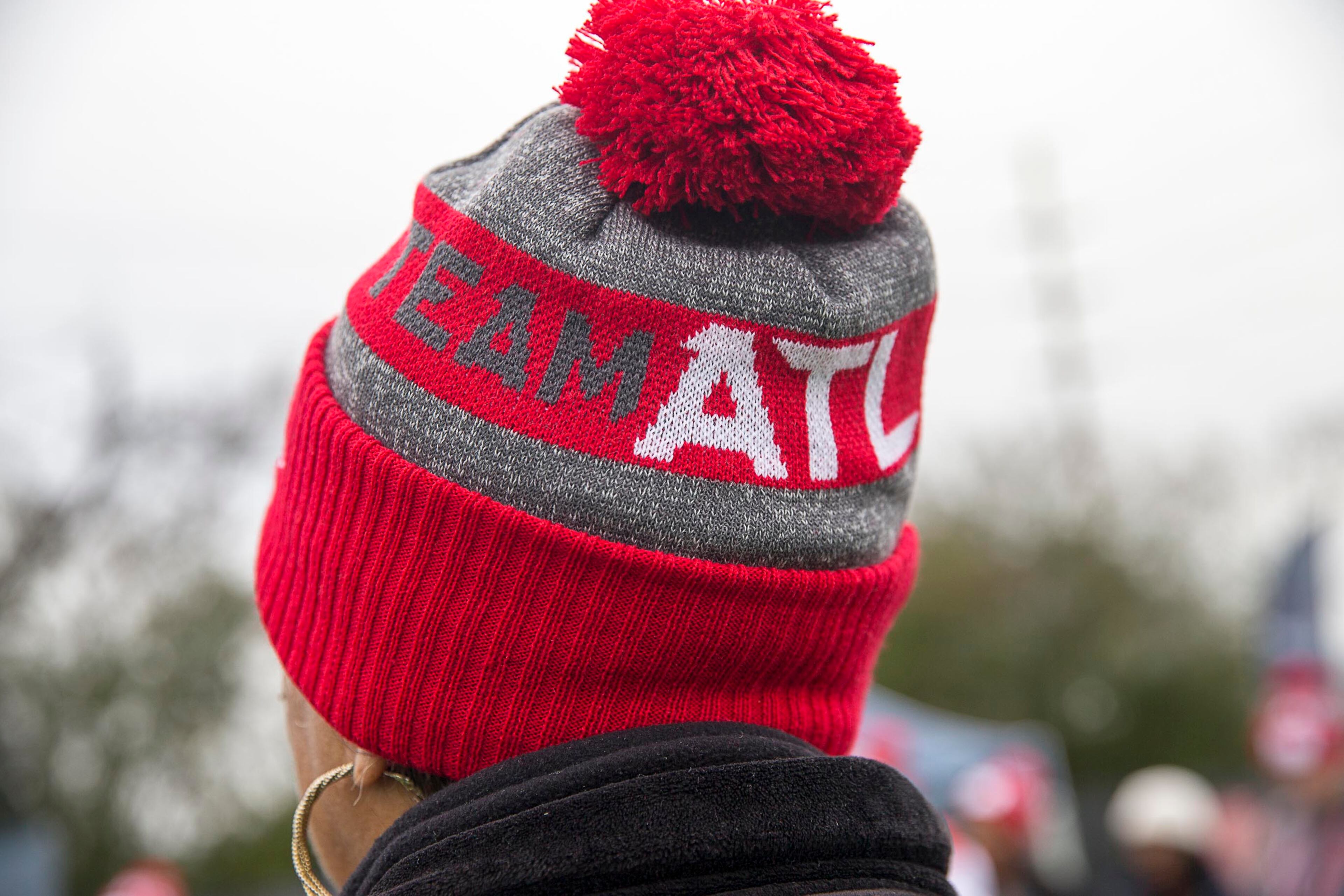 A volunteer with the Atlanta Super Bowl Host Committee wears her 'Team ATL' branded hat during an urban forestry project at the Salvation Army Bellwood Boys & Girls Club in Atlanta's English Avenue community, Tuesday, January 15, 2019. (ALYSSA POINTER/ALYSSA.POINTER@AJC.COM)
