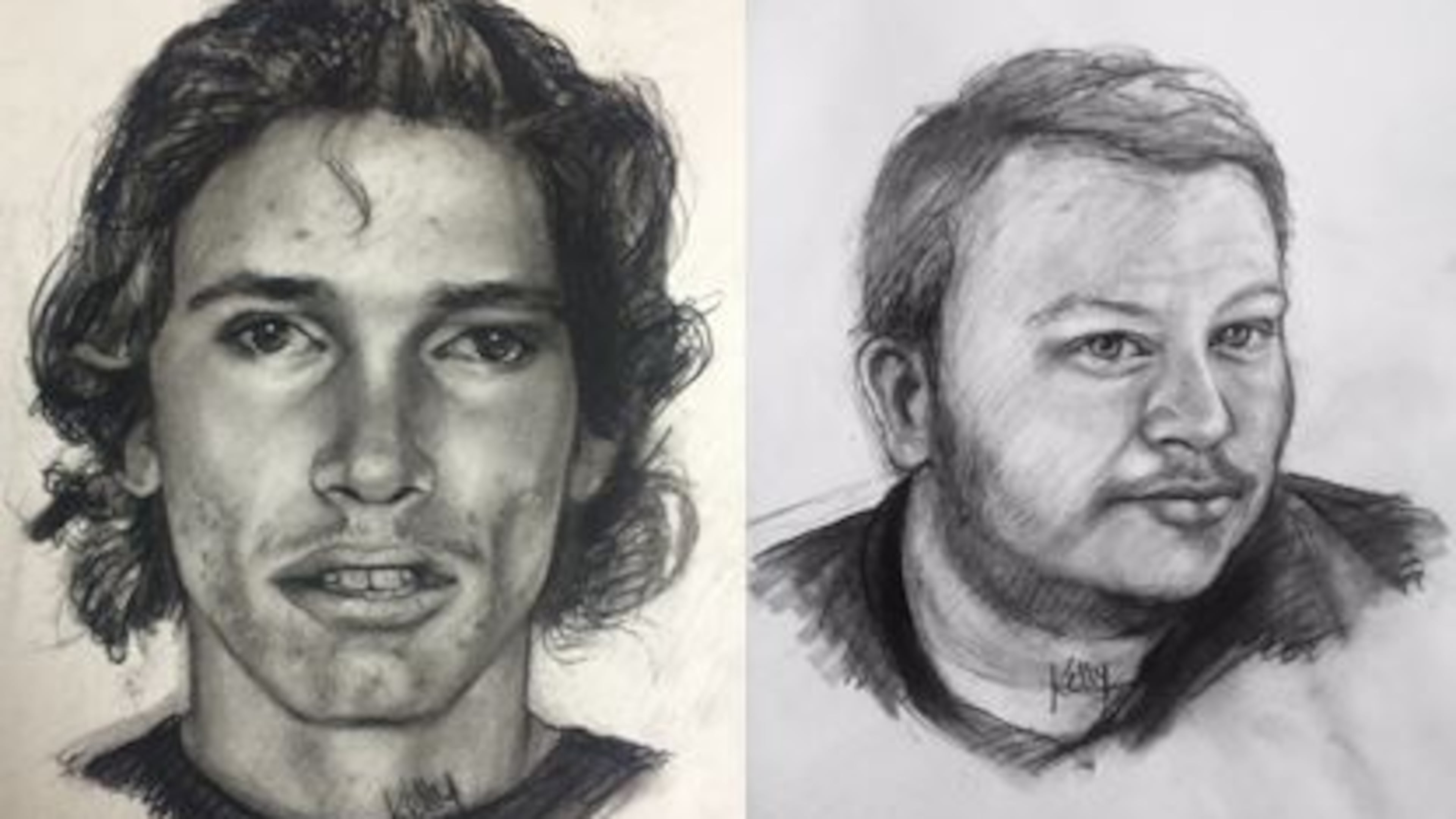 Spalding County police are looking for two men accused of following a teen girl and attempting to pull her out of a car. (Credit: Spalding County Sheriff’s Office)