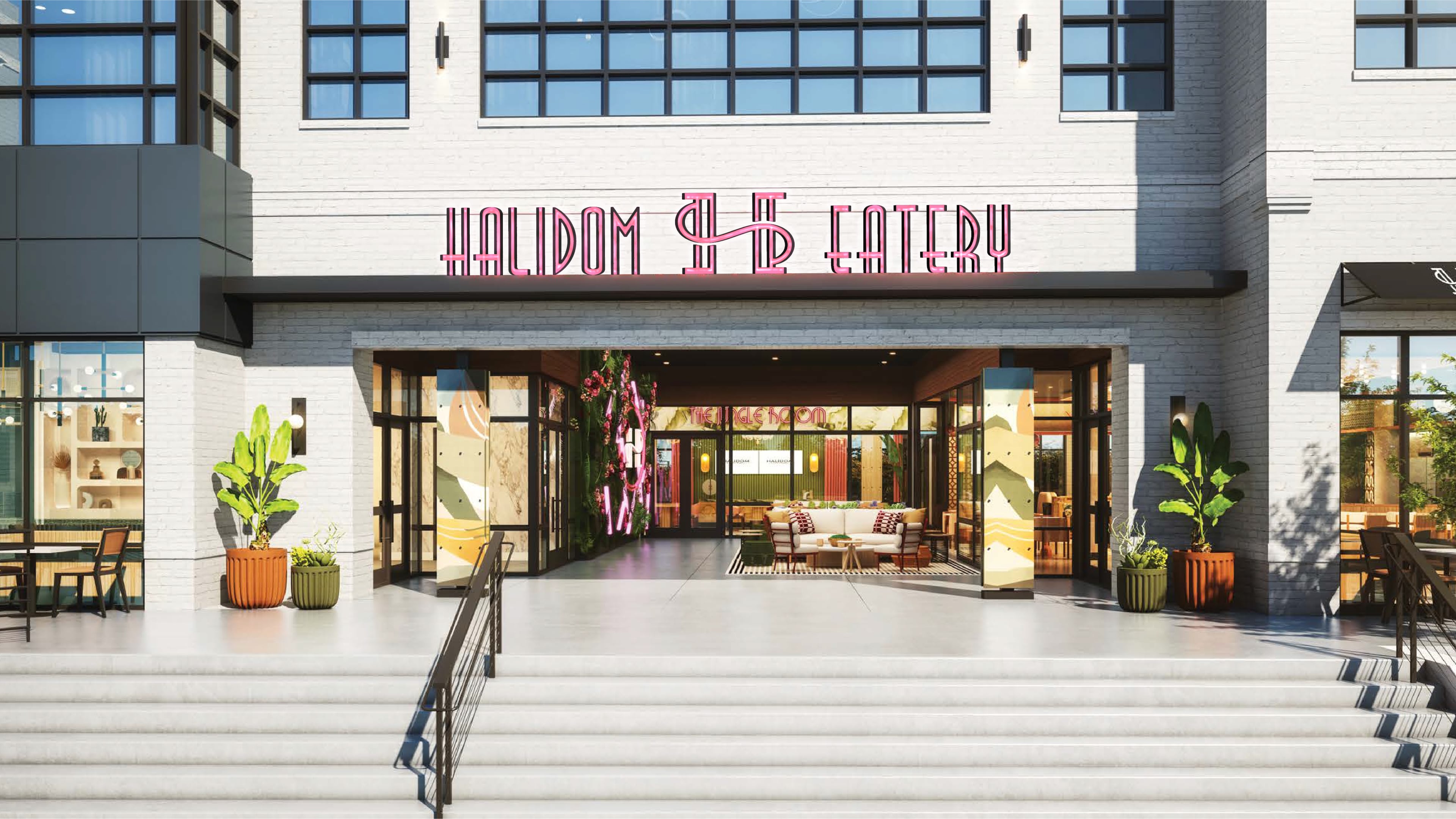 A rendering of the Halidom Eatery food hall in Atlanta. / Courtesy of Halidom