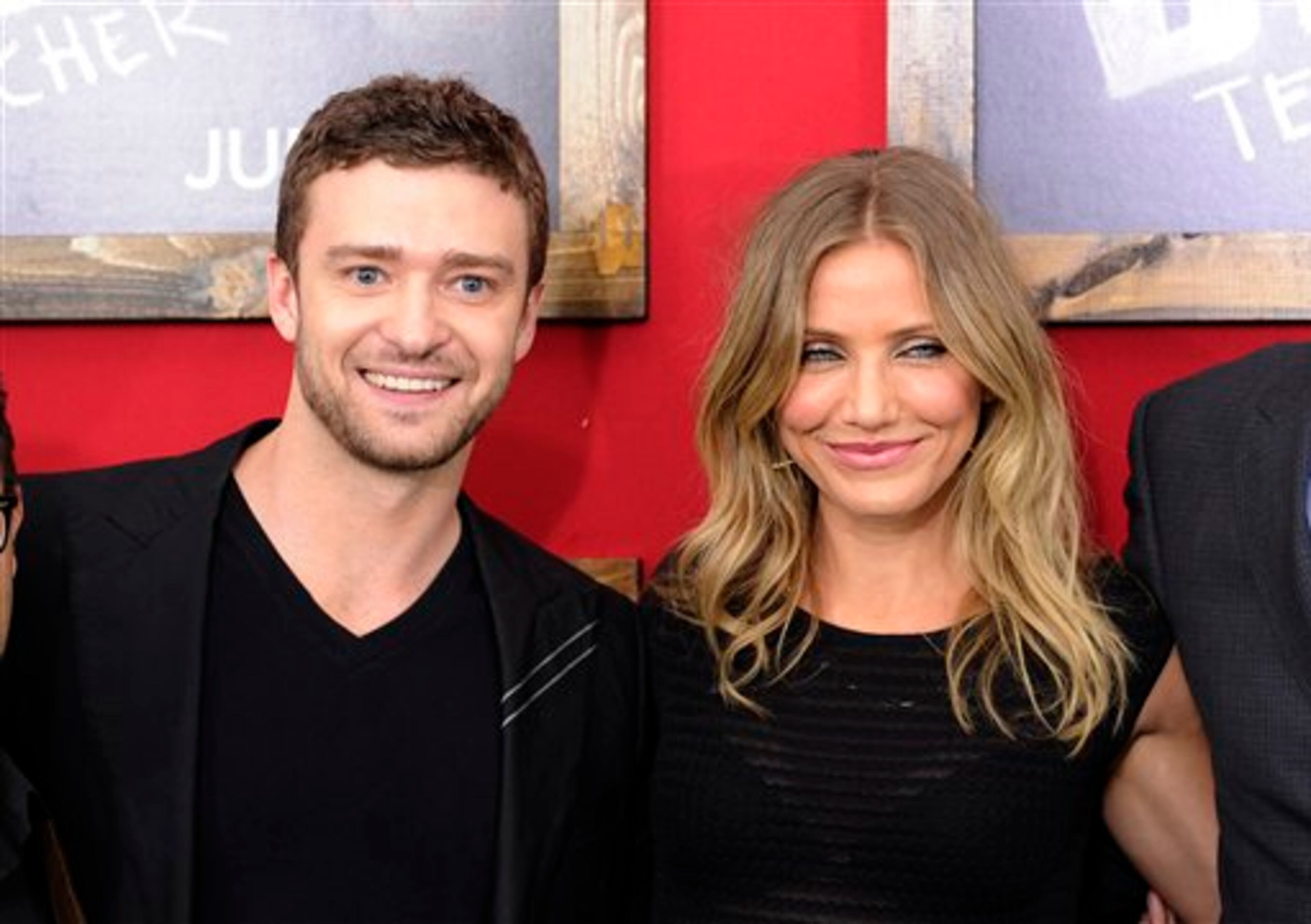 Actors Justin Timberlake and Cameron Diaz attend the premiere of "Bad Teacher" at The Ziegfeld Theater, in New York, on Monday, June 20, 2011. (AP Photo/Peter Kramer)