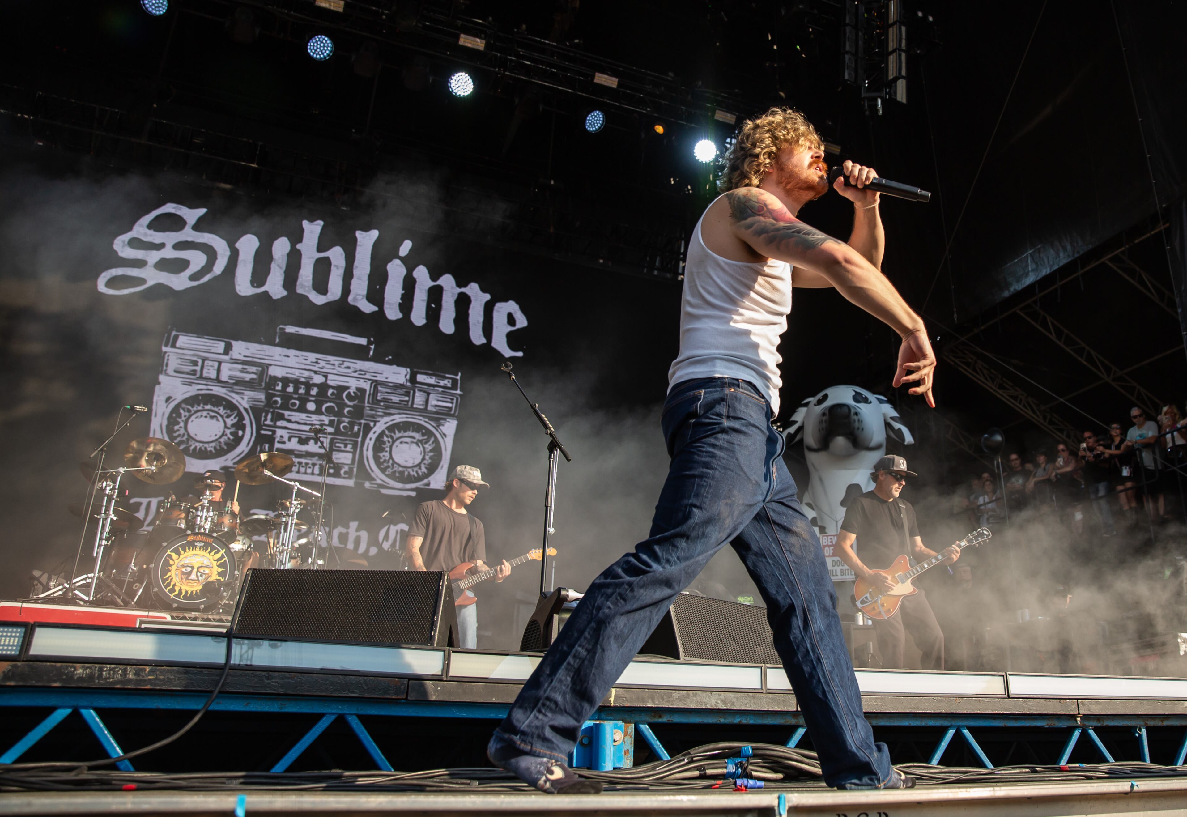 Sublime played reggae/ska/punk-inspired hits with lead vocal duties taken by frontman Jakob Nowell, filling in for his late father, Bradley, during the first day of Shaky Knees on Friday, Sept. 19, 2025, in Atlanta’s Piedmont Park. (Ryan Fleisher for the AJC)