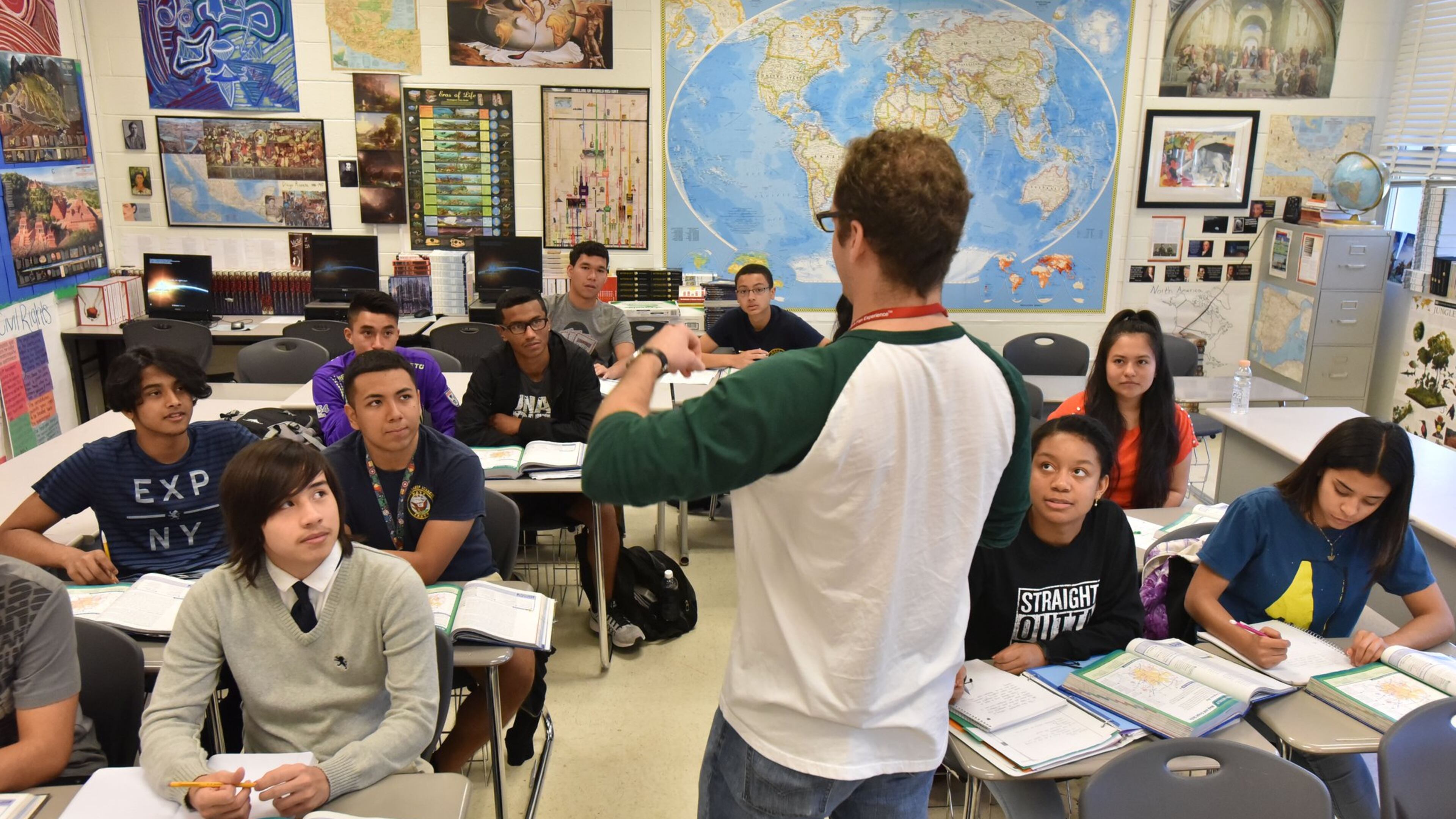 Students listen to teacher Stuart Hendrick at Cross Keys High School on Friday, Nov. 4, 2016.