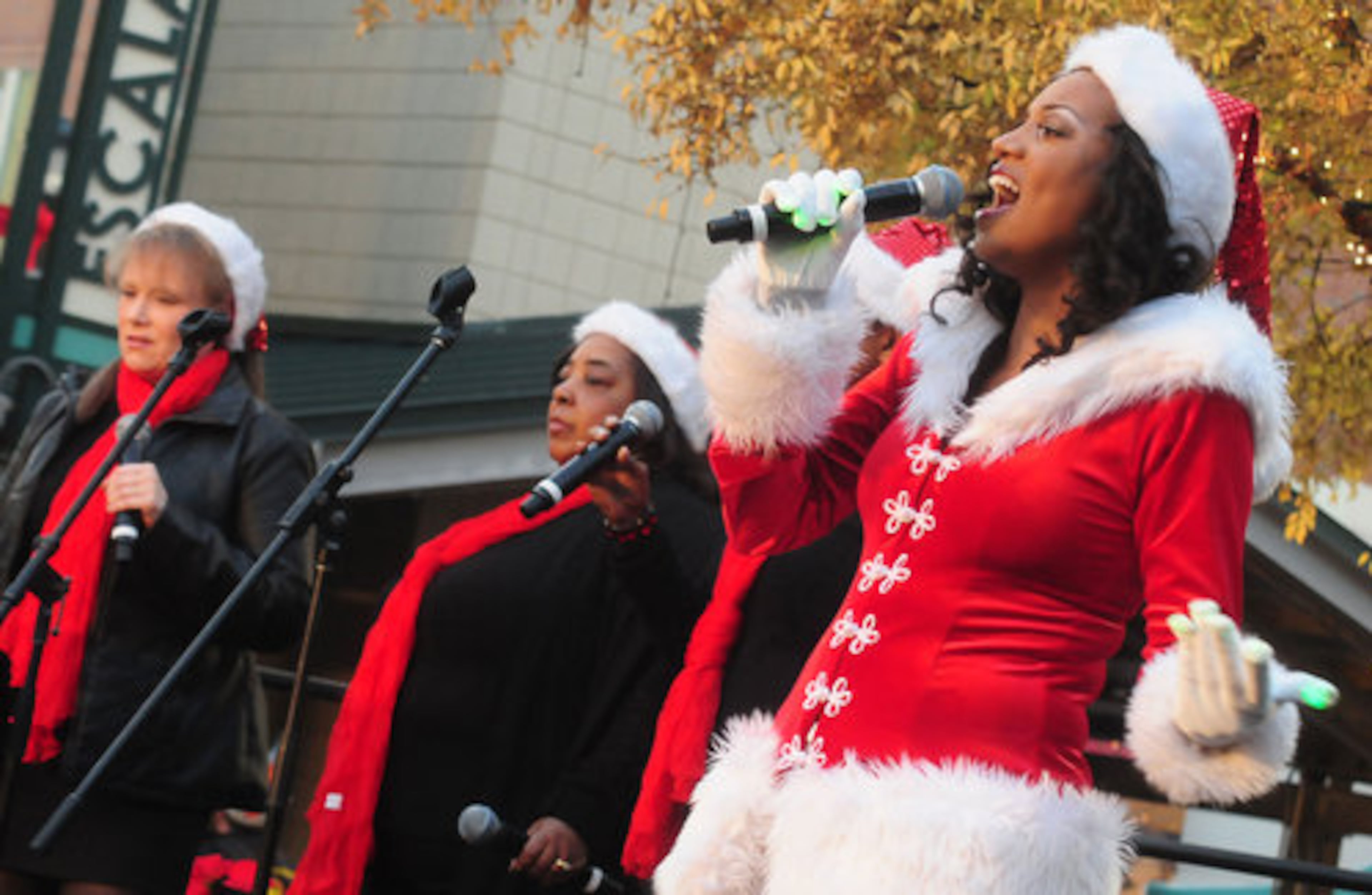 The group ConSoulTant performed Christmas songs at the Atlantic Station Christmas tree lighting ceremony.
