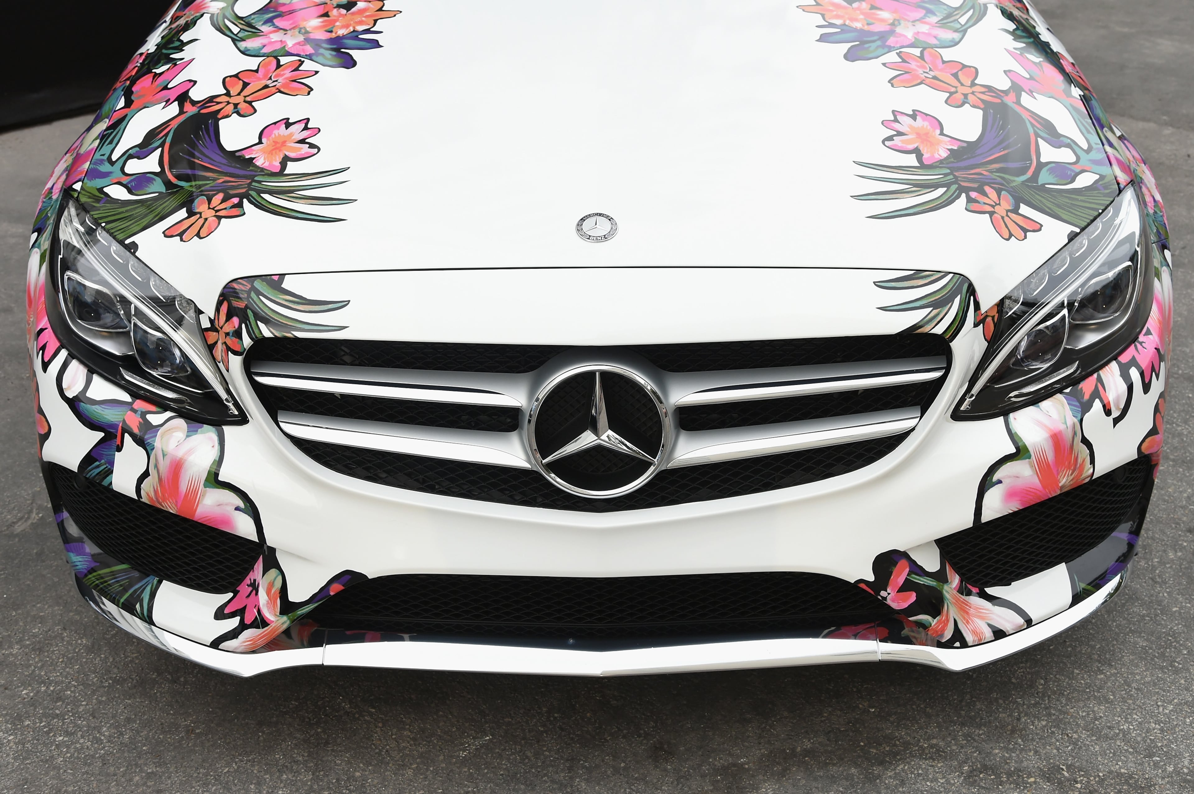 MIAMI BEACH, FL - JULY 17: A 2015 Mercedes-Benz C-Class featuring an exclusive design by Nanette Lepore on display during Mercedes-Benz Fashion Week Swim 2015 at The Raleigh on July 17, 2014 in Miami Beach, Florida. (Photo by Andrew H. Walker/Getty Images for Mercedes-Benz Fashion Week )