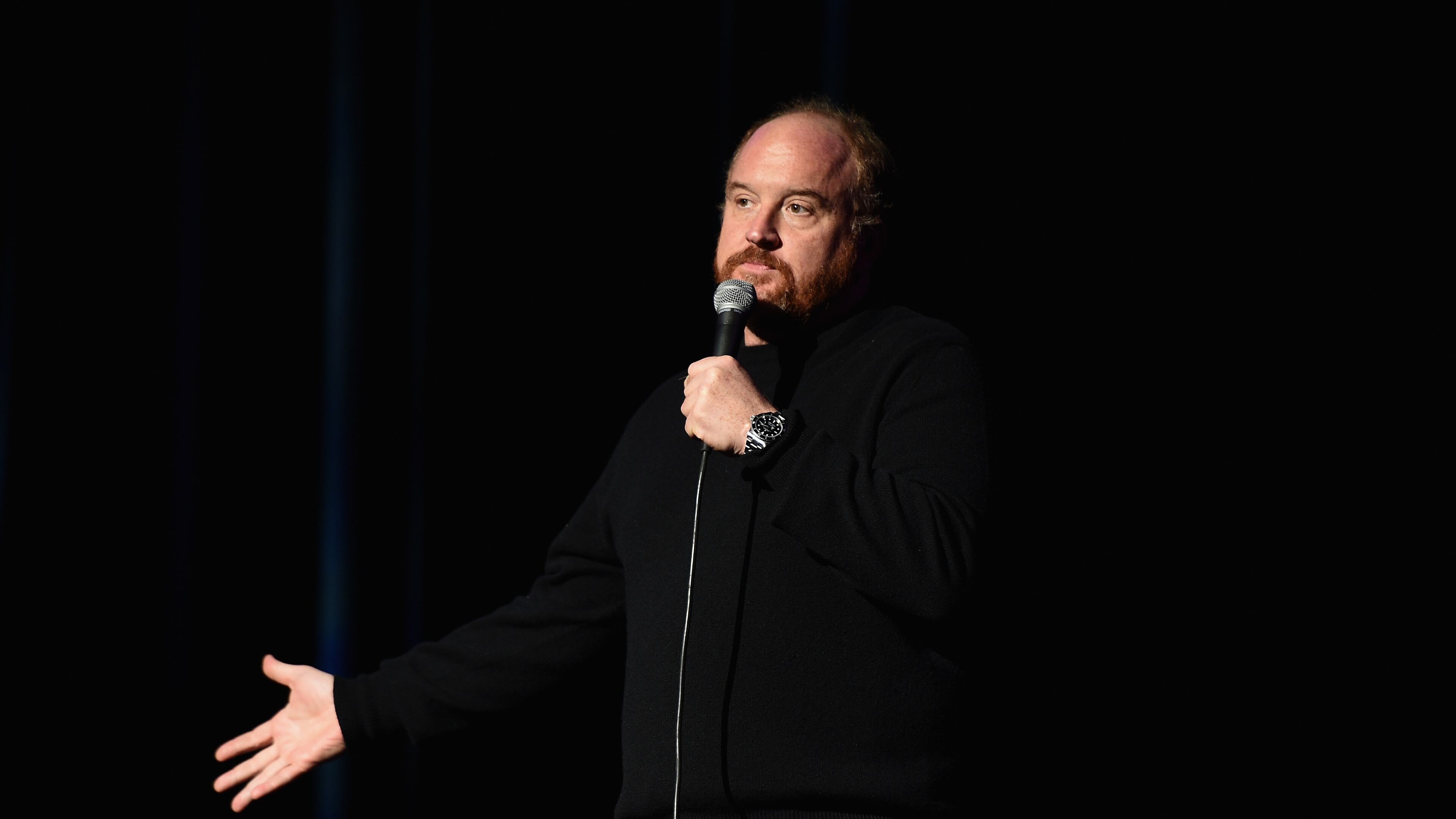 NEW YORK, NY - NOVEMBER 05: Comedian Louis C.K. performs onstage at 2014 Stand Up For Heroes at Madison Square Garden at Madison Square Garden on November 5, 2014 in New York City. (Photo by Andrew H. Walker/Getty Images)