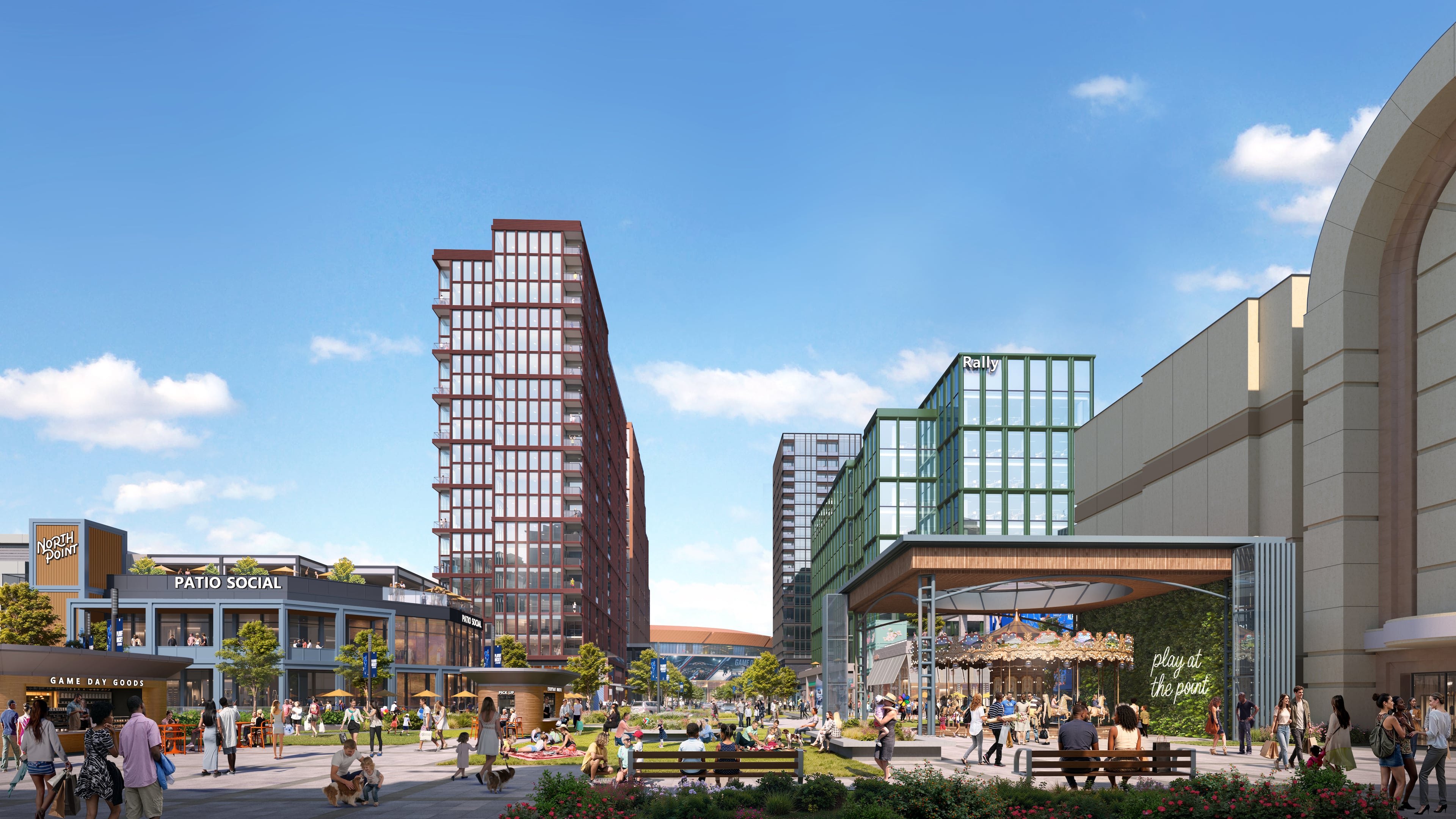 This is a rendering of a planned redevelopment of North Point Mall in Alpharetta by Jamestown Properties and New York Life. The mixed-use plan includes more than 1,000 apartments and hundreds of thousands of square feet of new retail space. (Courtesy of Jamestown Properties)