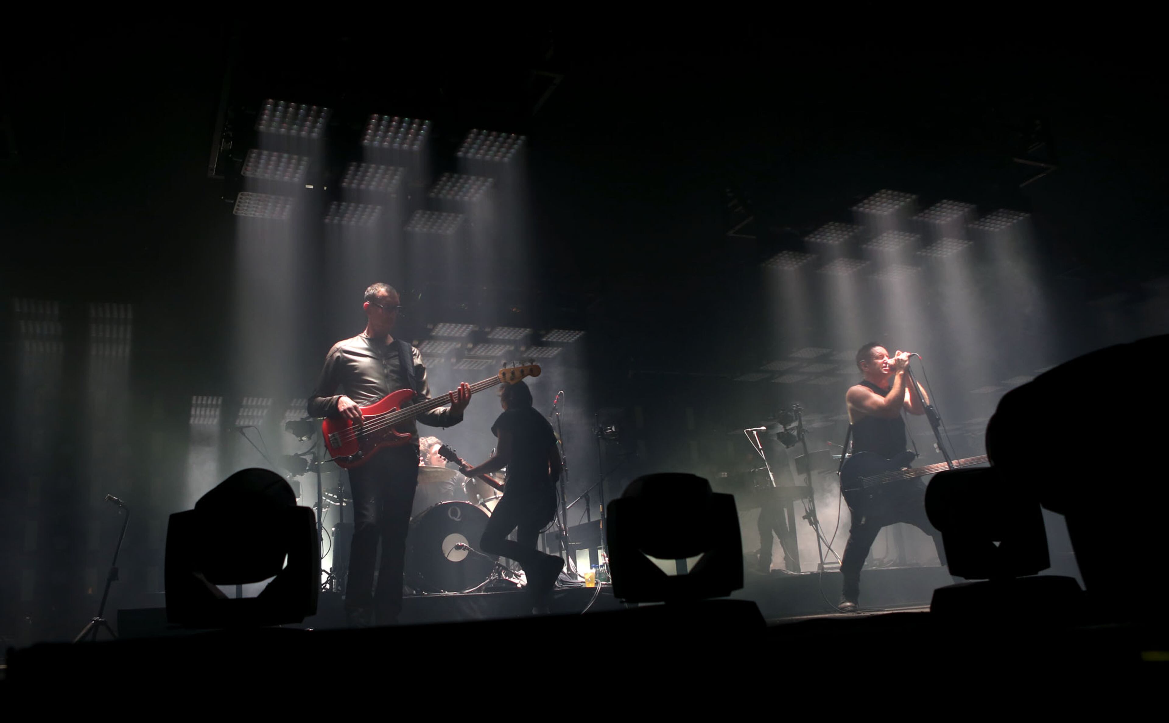 Nine Inch Nails started off with "Copy of A", a cut from their new album "Hesitation Marks"; "1,000,000" from the 2008 album "Slip"; and "Terrible Lie", from their debut album, "Pretty Hate Machine." That album was the first indie album to ever reach Platinum status.