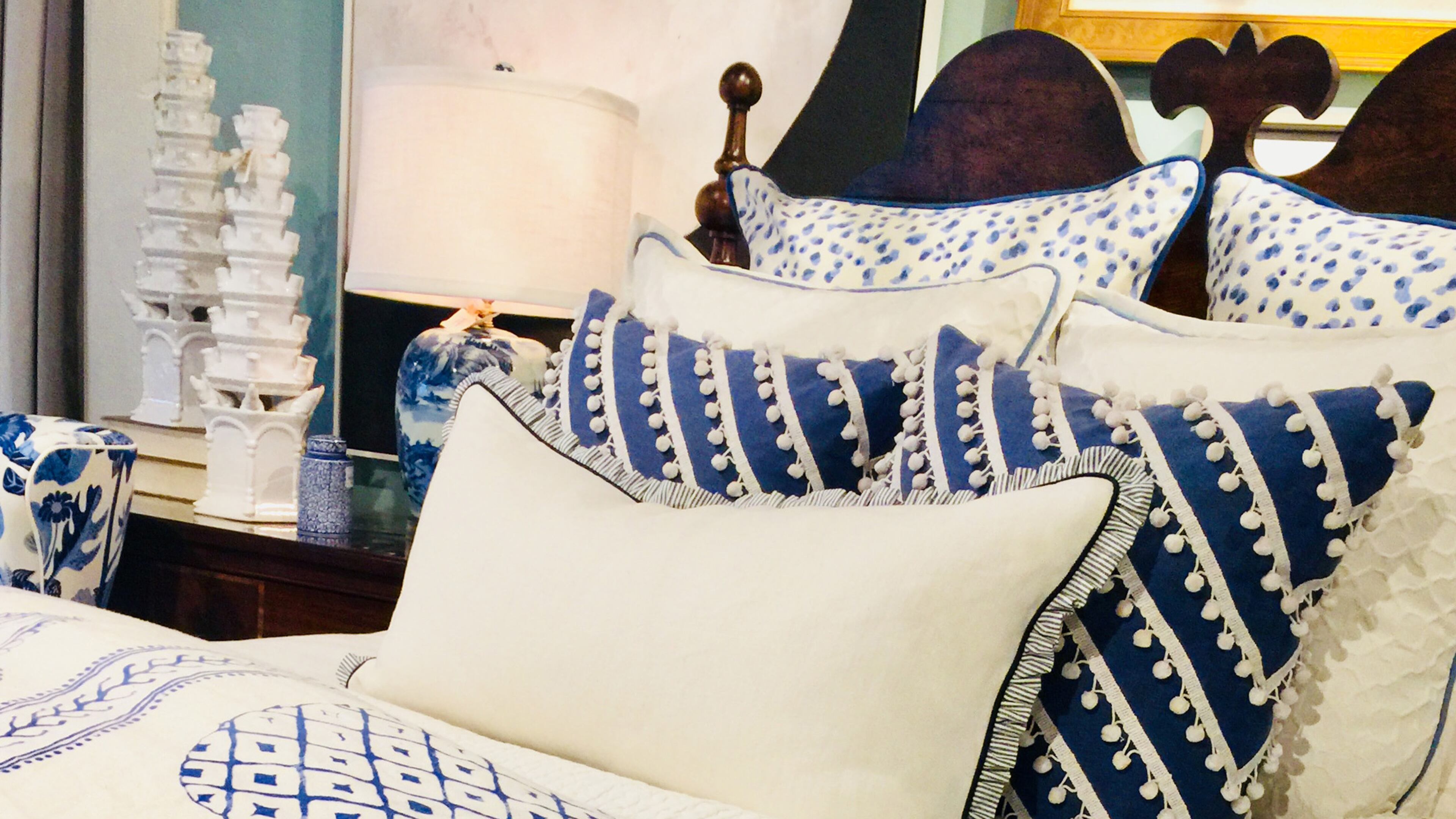 When you build your bedding around a classic color combination, like blue and white, or black and cream, it will always be in style. (Mary Carol Garrity/TNS)