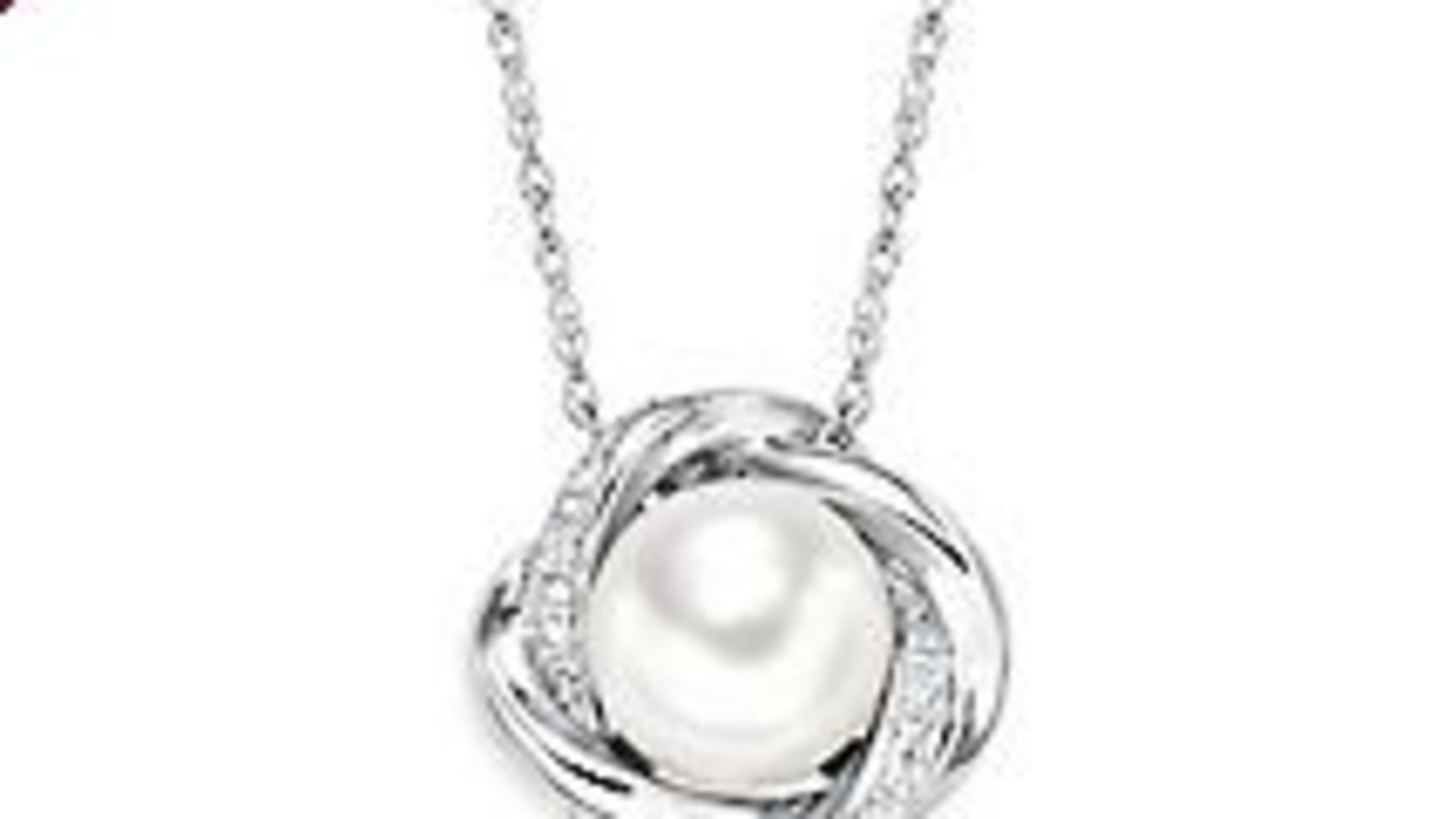The pearl and diamond knot pendant at Helzberg Diamonds.