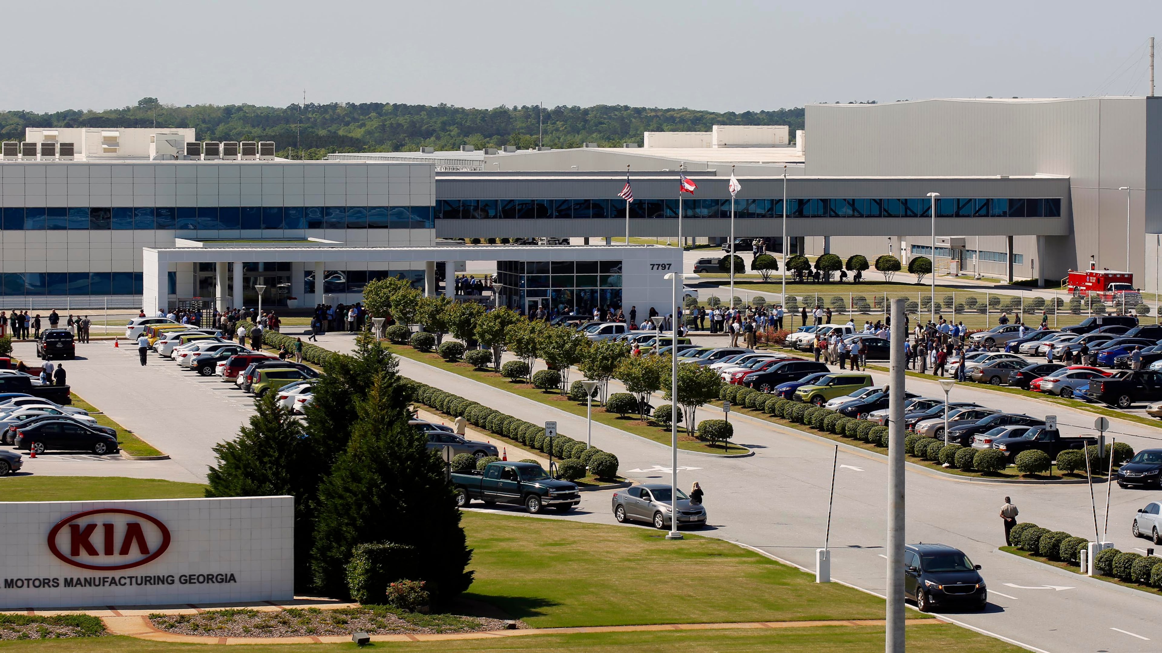 File photo of Kia Motors automobile plant in West Point, Ga. (Todd J. Van Emst/Opelika-Auburn News via AP)