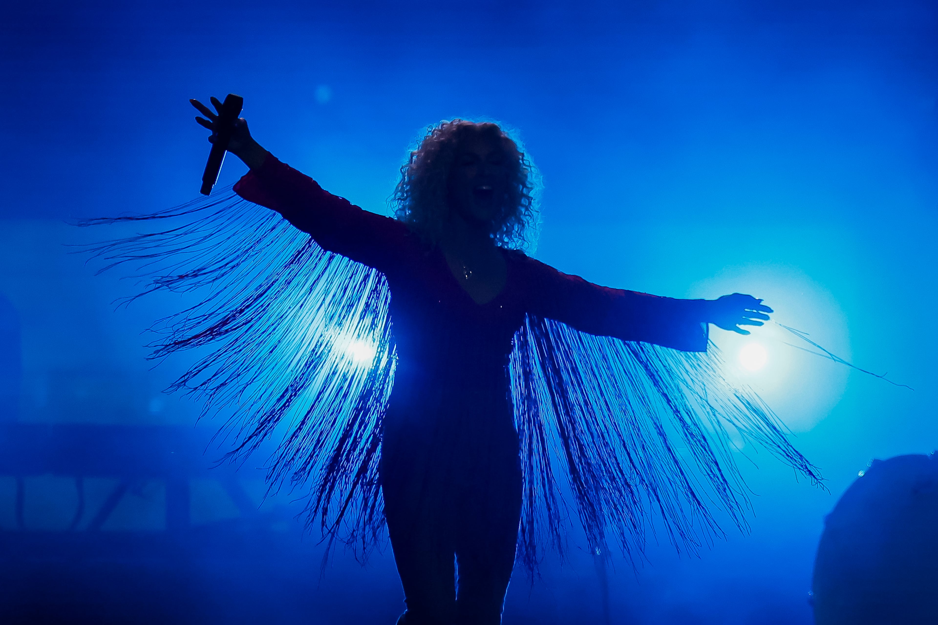 Kimberly Schlapman of Little Big Town during the ATLive Concert Series at Mercedes-Benz Stadium in Atlanta on Saturday, October 21. (Photo by Alex Slitz/Mercedes-Benz Stadium)
