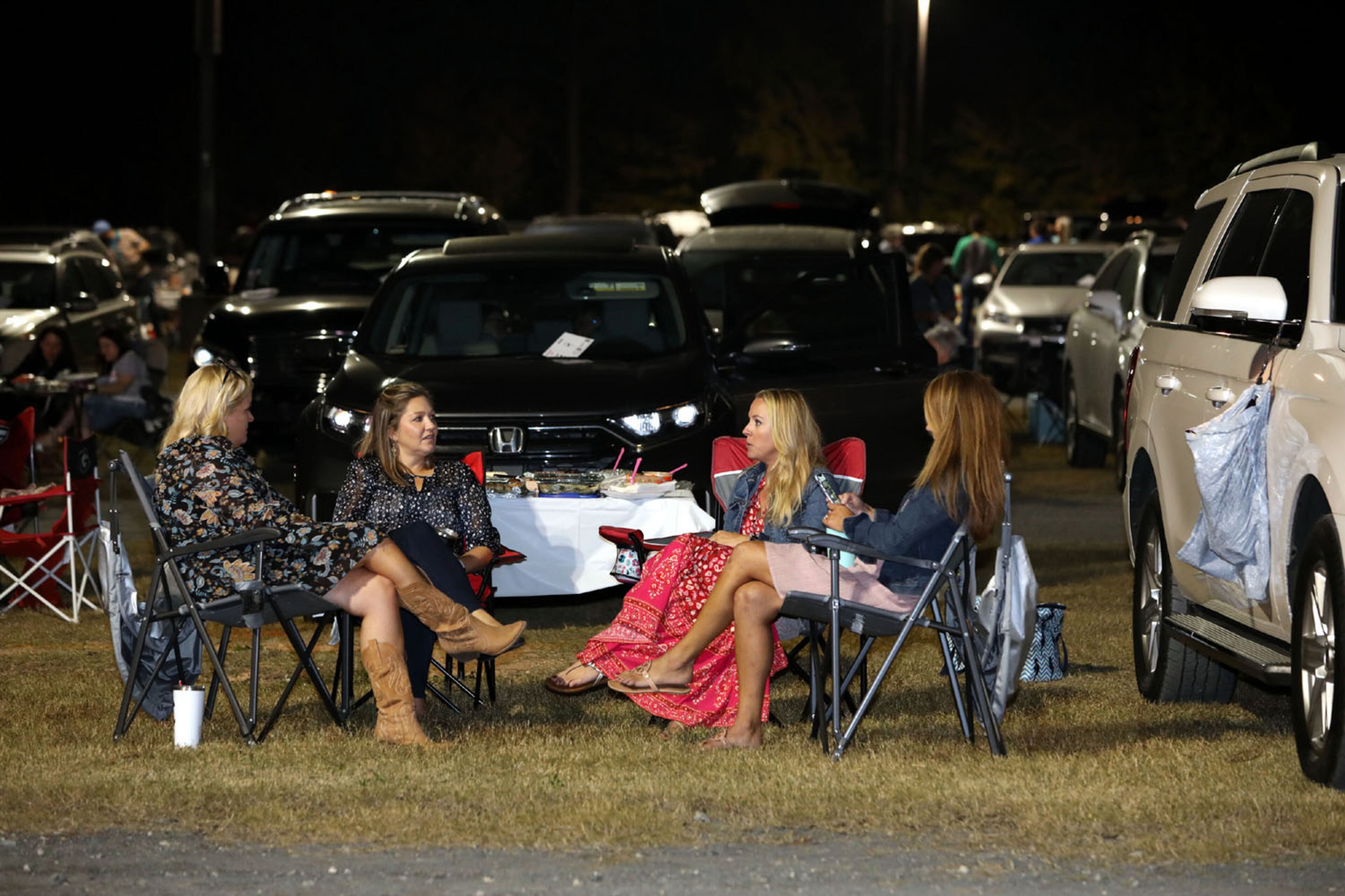 Indigo Girls, the Decatur natives Amy Ray and Emily Saliers, entertained a sold-out crowd on Friday, October 23, 2020, in the Live From the Drive-In series at Ameris Bank Amphitheatre in Alpharetta. Photo: Robb Cohen for The Atlanta Journal-Constitution