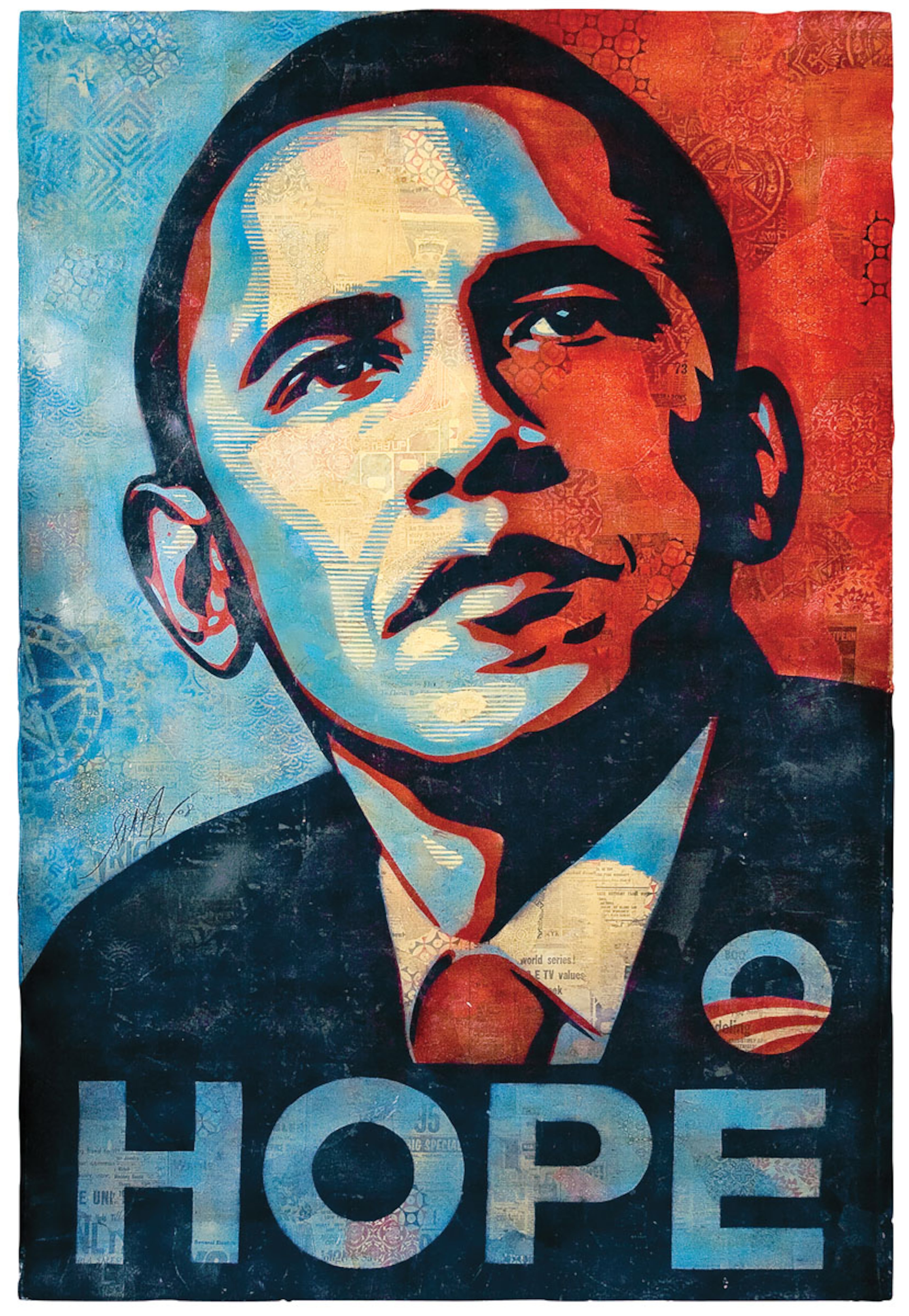 One of Shepard Fairey’s most iconic artworks is the "Hope" portrait of Barack Obama that the artist created for the 2008 presidential campaign. (Courtesy of ABV Gallery)