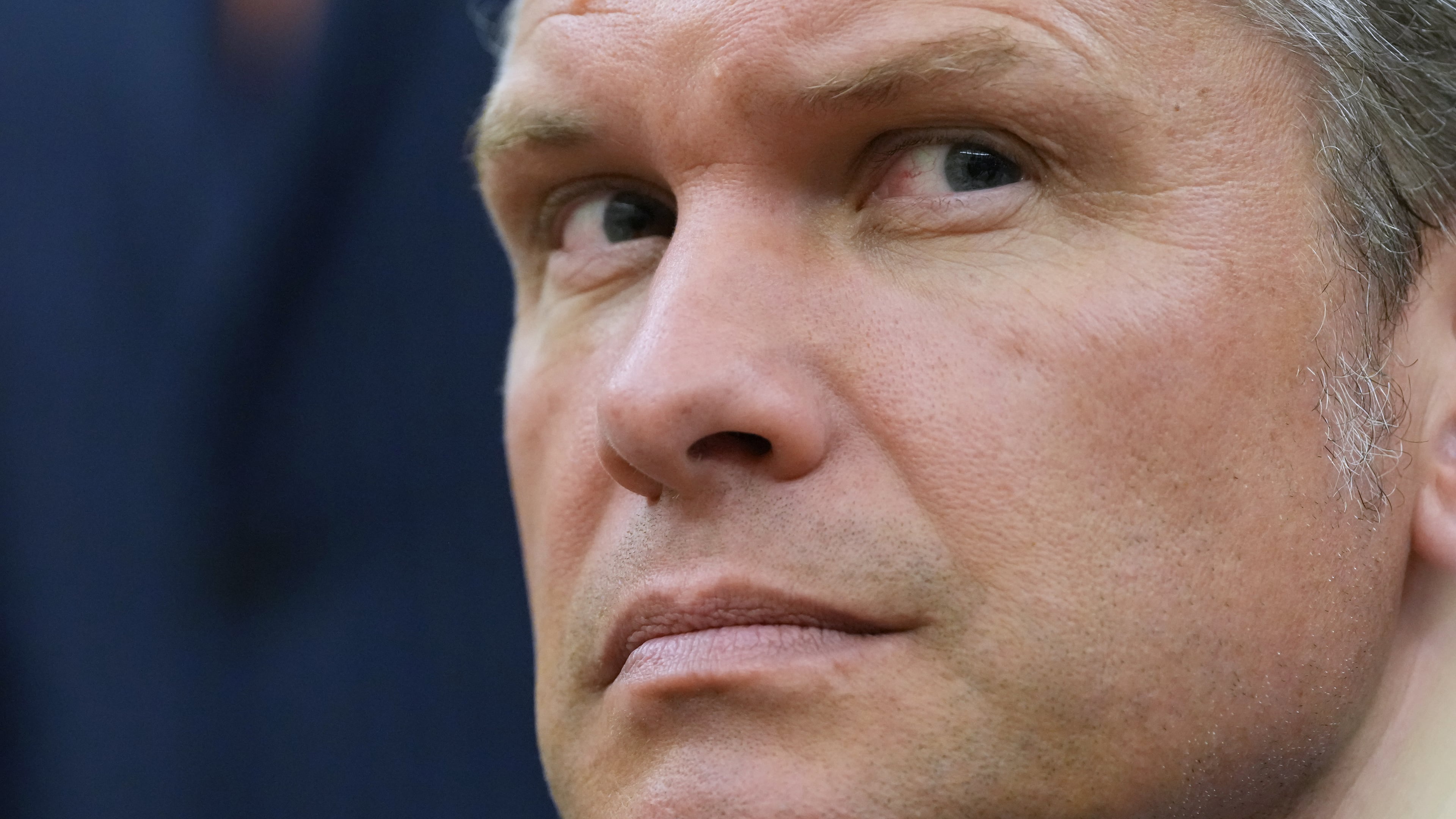 Secretary of Defense Pete Hegseth listens as President Donald Trump meets with Iraq's Prime Minister Ali al-Zaidi in the Oval Office of the White House, Tuesday, July 14, 2026, in Washington. (AP Photo/Julia Demaree Nikhinson)