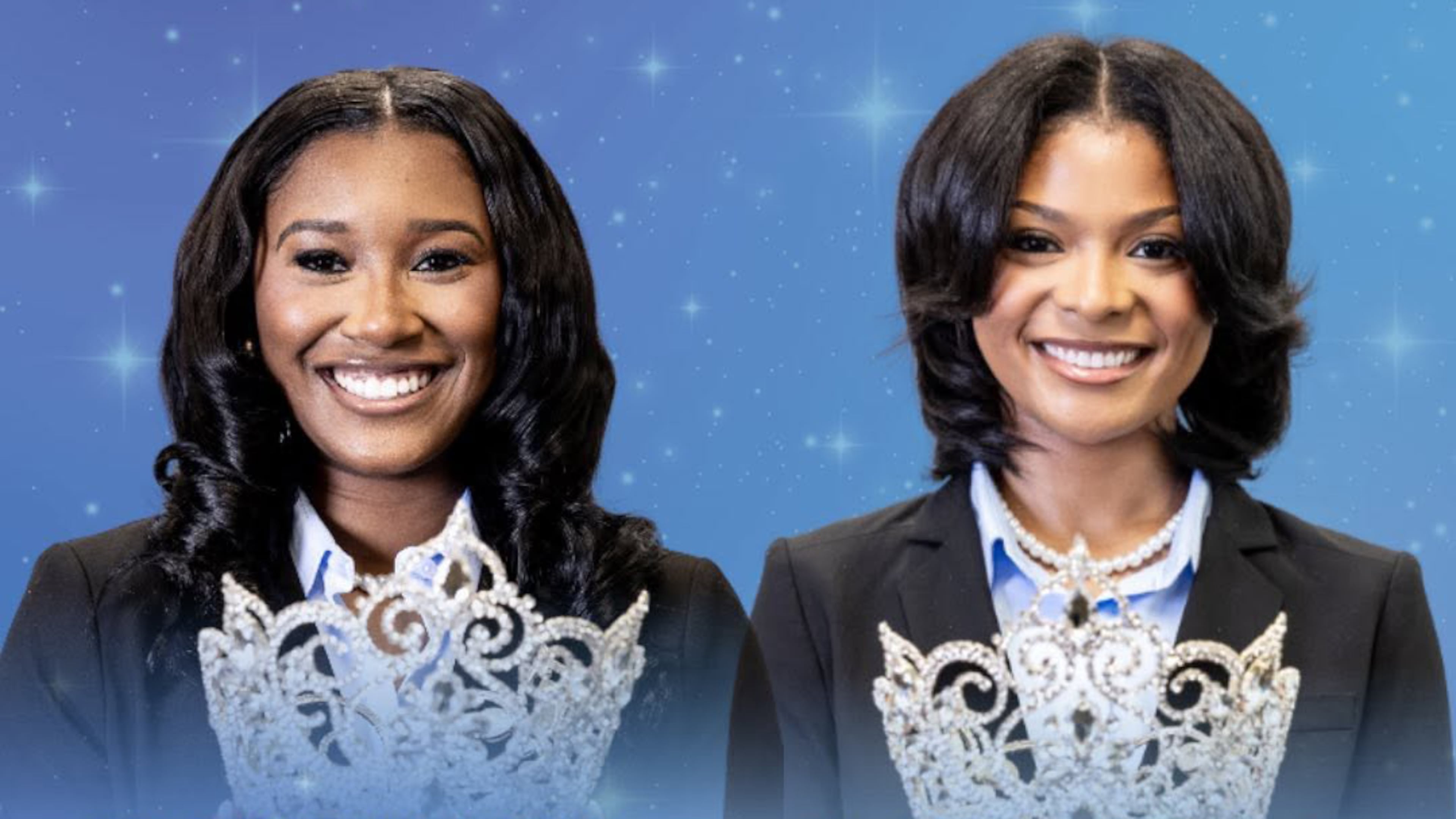 Jillian Collier (left) and Kinsley Wilson, shown here in this composite photo, were crowned co-Miss Spelman in April. Wilson has decided to step down from the position. (Courtesy of Spelman College/Facebook)