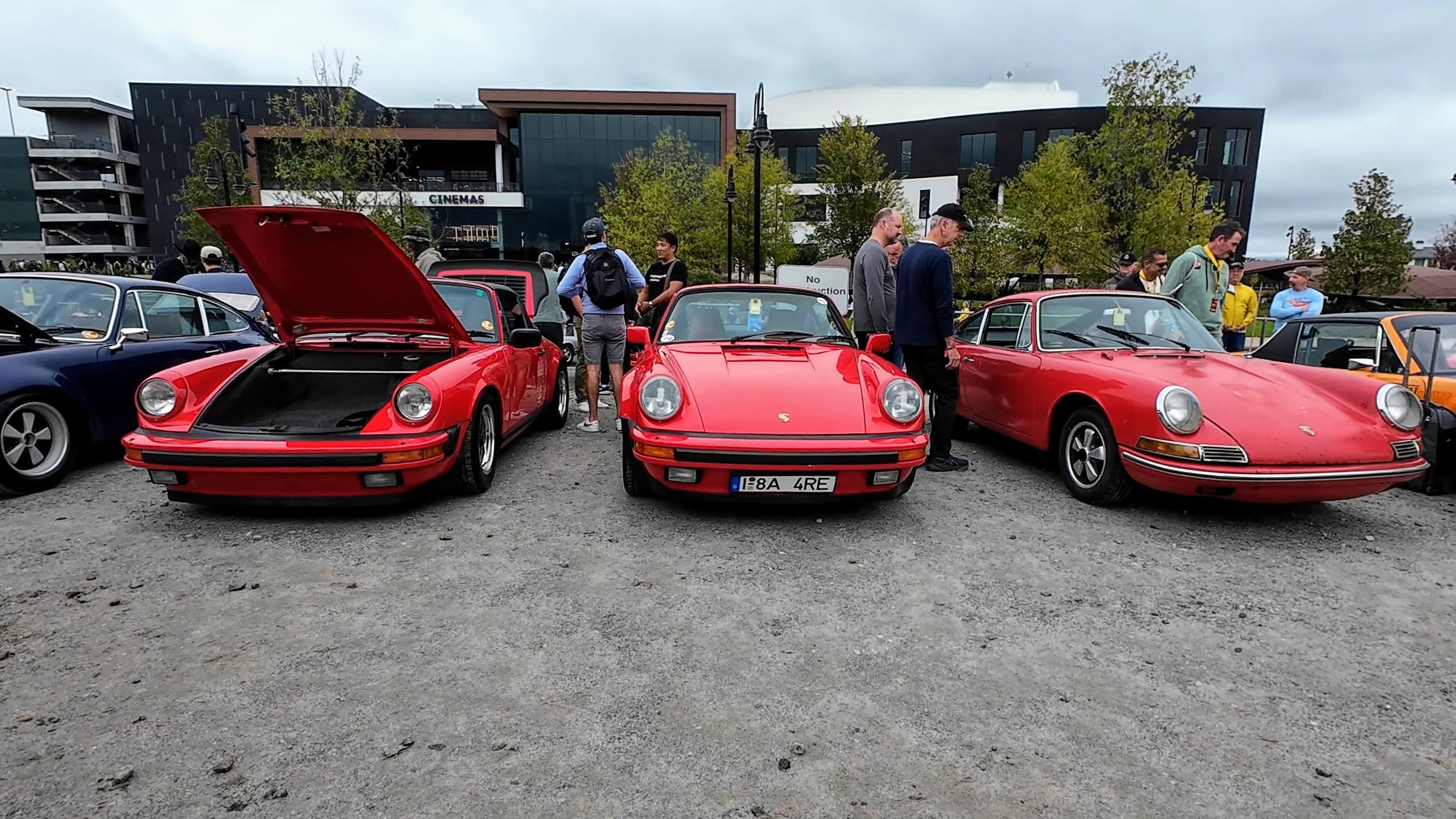 Vintage Porsche 911 cars are parked at Luftgekühlt 12 at Town at Trilith near Fayetteville, on Oct. 10, 2026. (Chris Hardesty/Cox Automotive)
