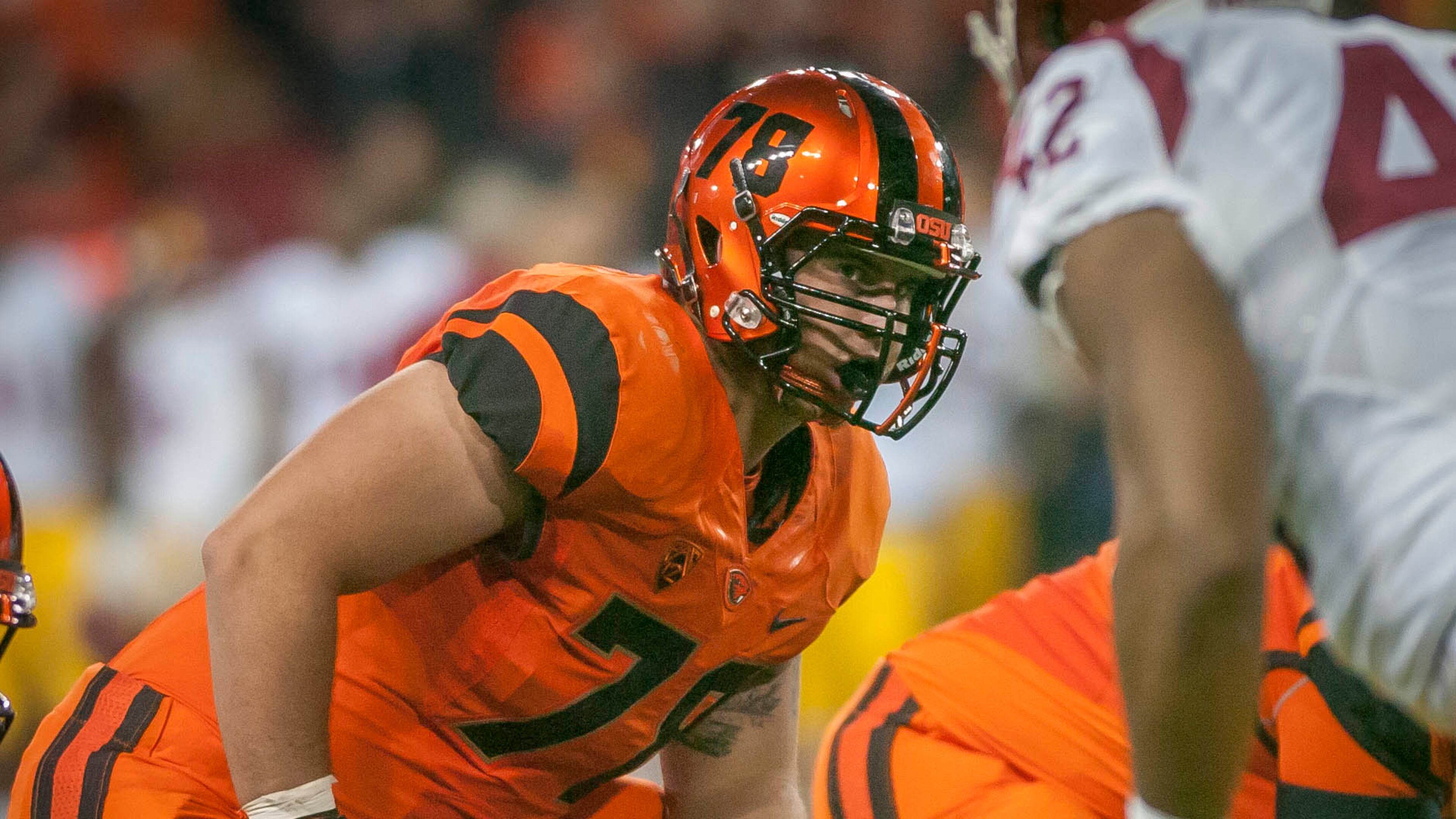 Oregon State freshman tackle Sean Harlow started eight games for the Beavers in 2013. Photo by Beth Buglione
