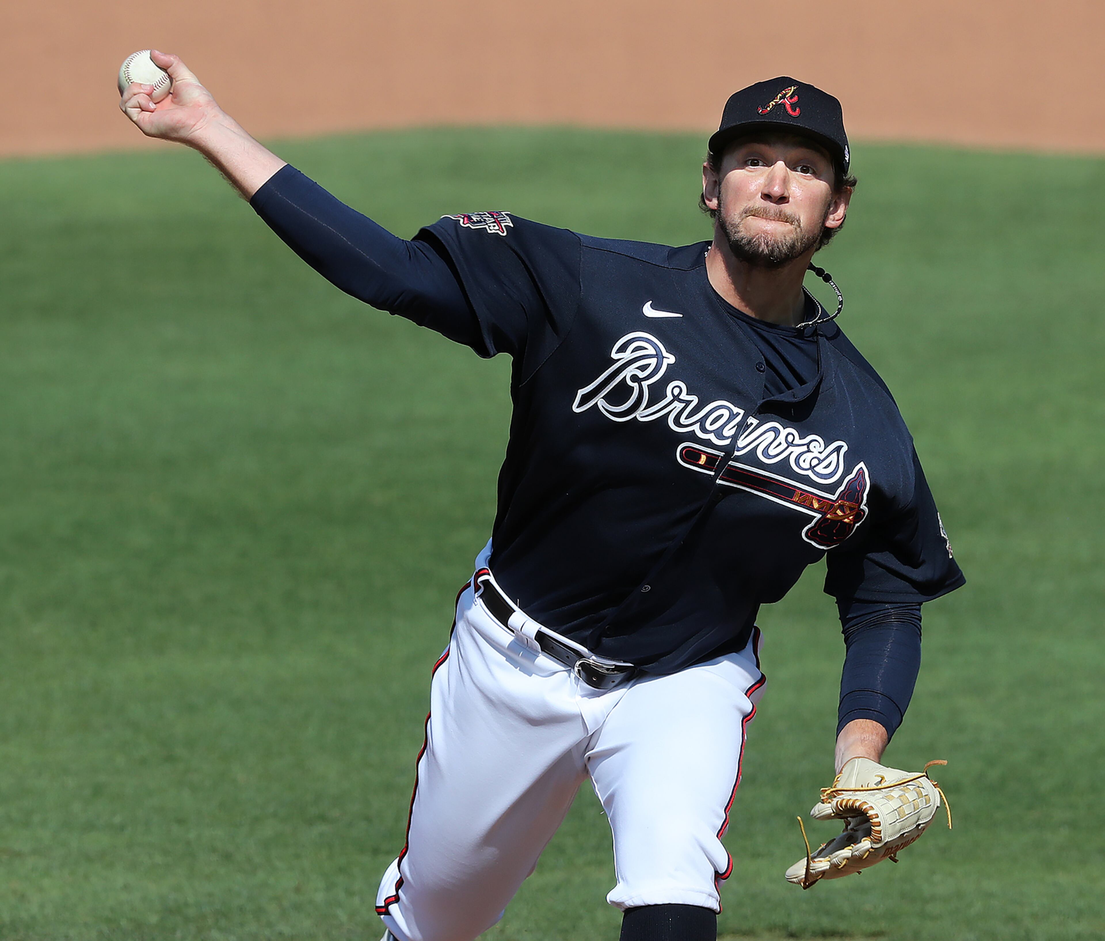 Braves pitcher Patrick Weigel delivers against the Baltimore Orioles during the 7th inning. Curtis Compton / Curtis.Compton@ajc.com