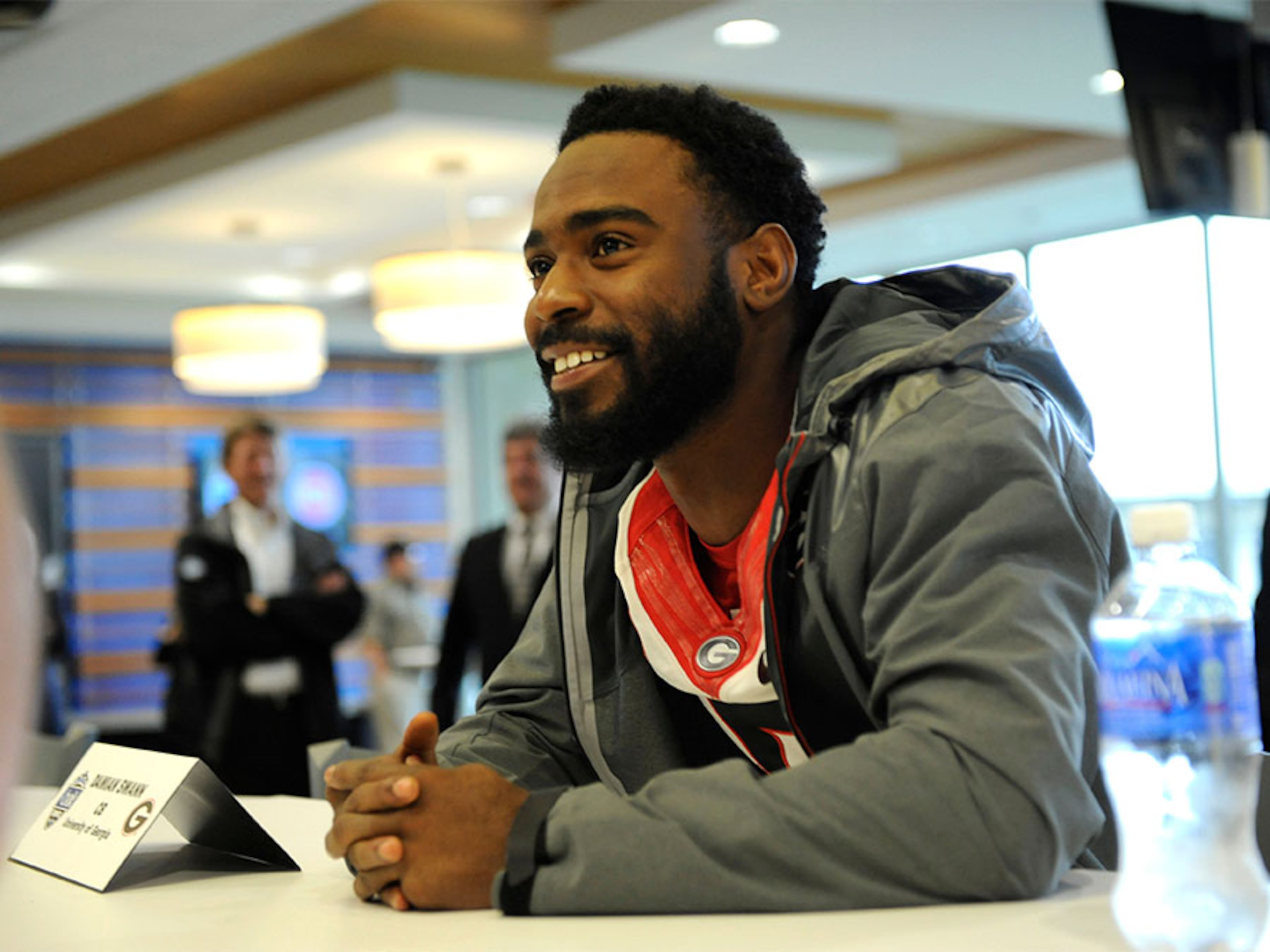 Defensive back Damian Swann during the Belk Bowl press conference on Monday, Dec. 29, 2014 at AT&T Ball Park in Charlotte, N.C.