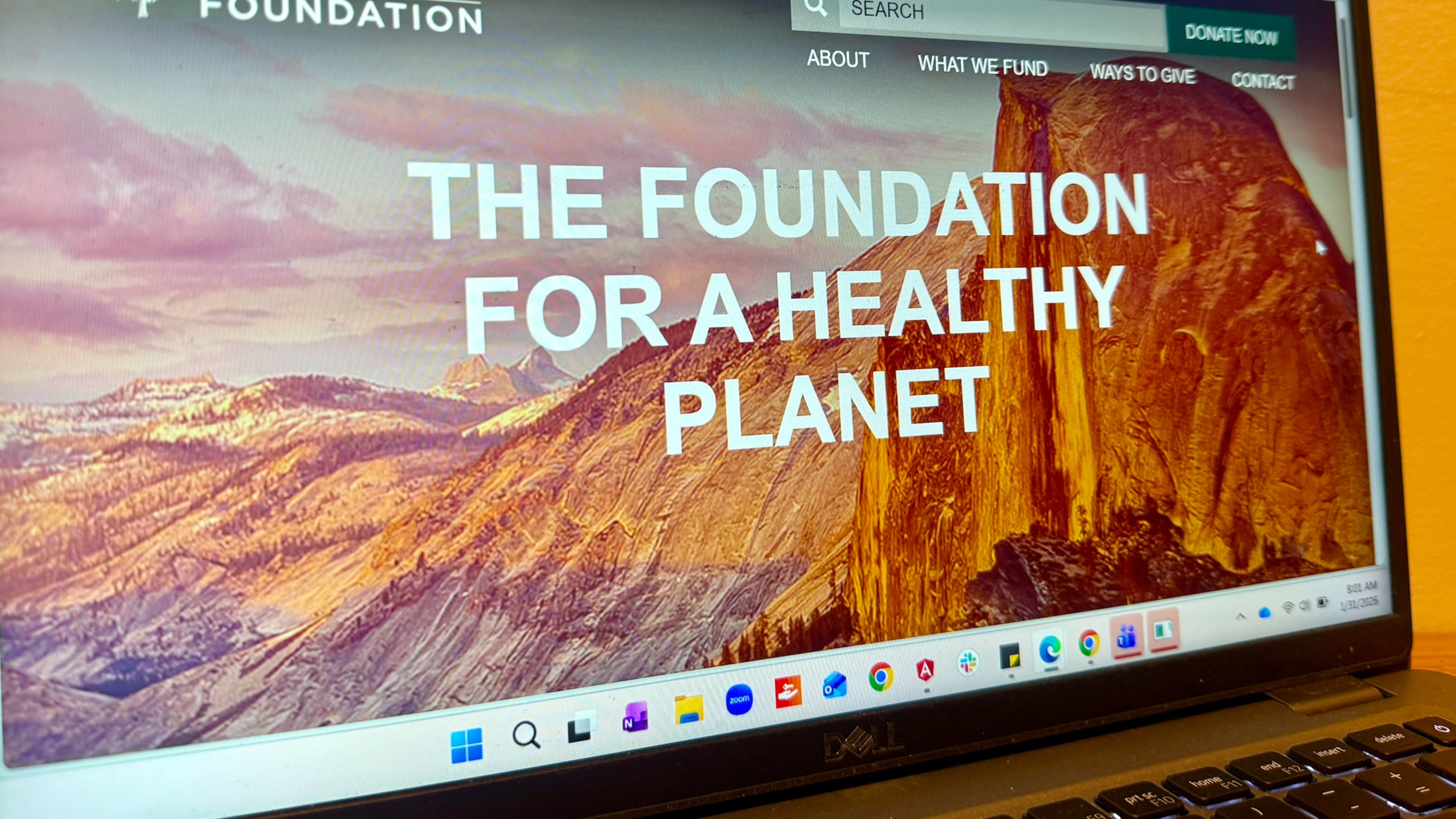 The Sierra Club Foundation's website sits open on a laptop in New York on Saturday, Jan. 31, 2026. (AP Photo/James Pollard)