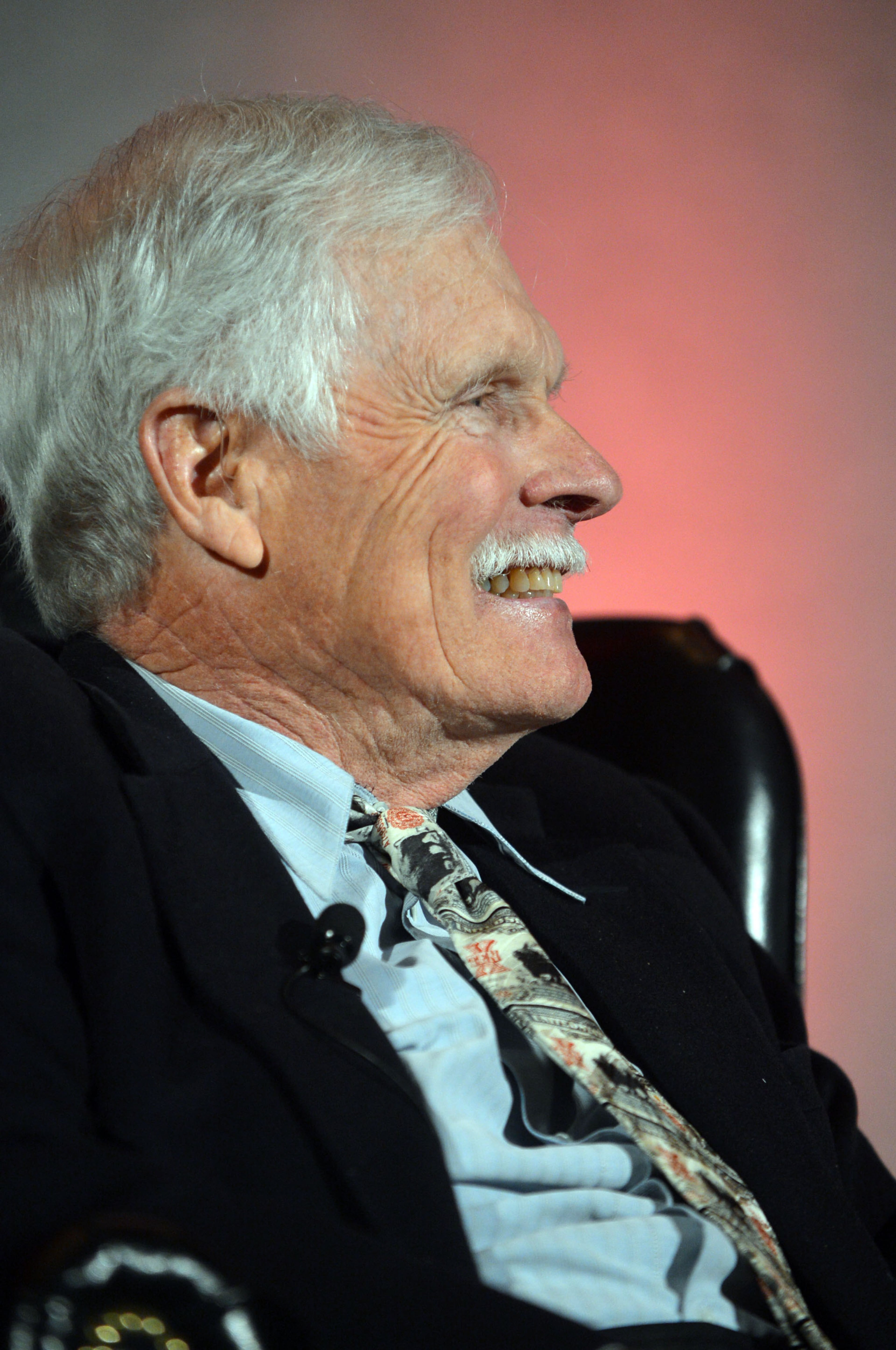 Ted Turner, back from hospitalization in South America, talks during the Technology Association of Georgia 2014 Technology Summit at the Cobb Galleria Centre Wednesday, March 26, 2014. Turner, the Atlanta billionaire and founder of Turner Broadcasting System, suffered from appendicitis while in the Patagonia region earlier this month. He underwent surgery at a hospital in Buenos Aires. On March 10, he thanked supporters and well-wishers, noting he was recuperating and “looking forward to getting back to business as usual.”
