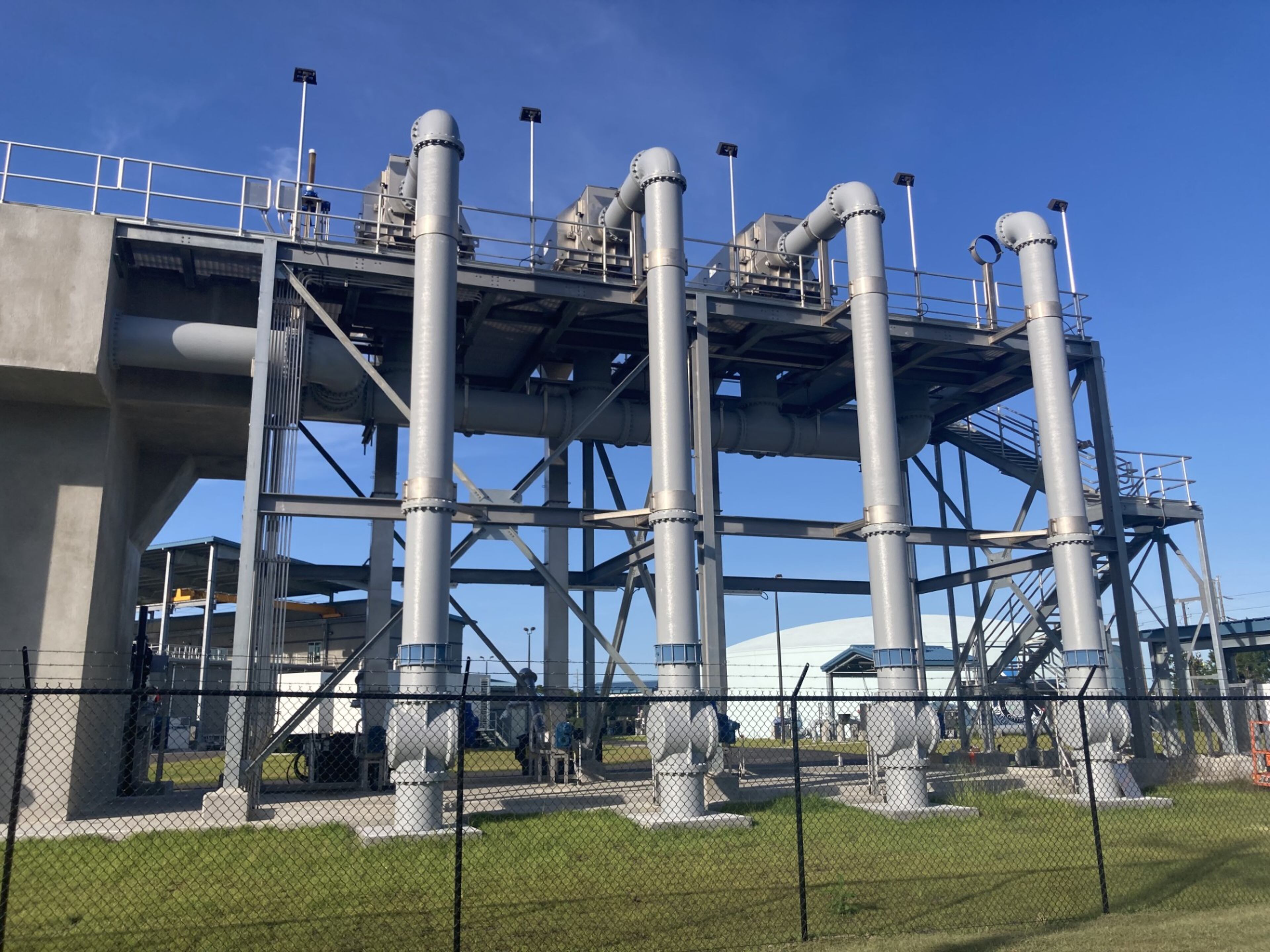 The North Bryan County Water Reclamation Facility will have the capacity to treat 5 million gallons of wastewater a day once it comes online later this year. (Adam Van Brimmer/AJC)