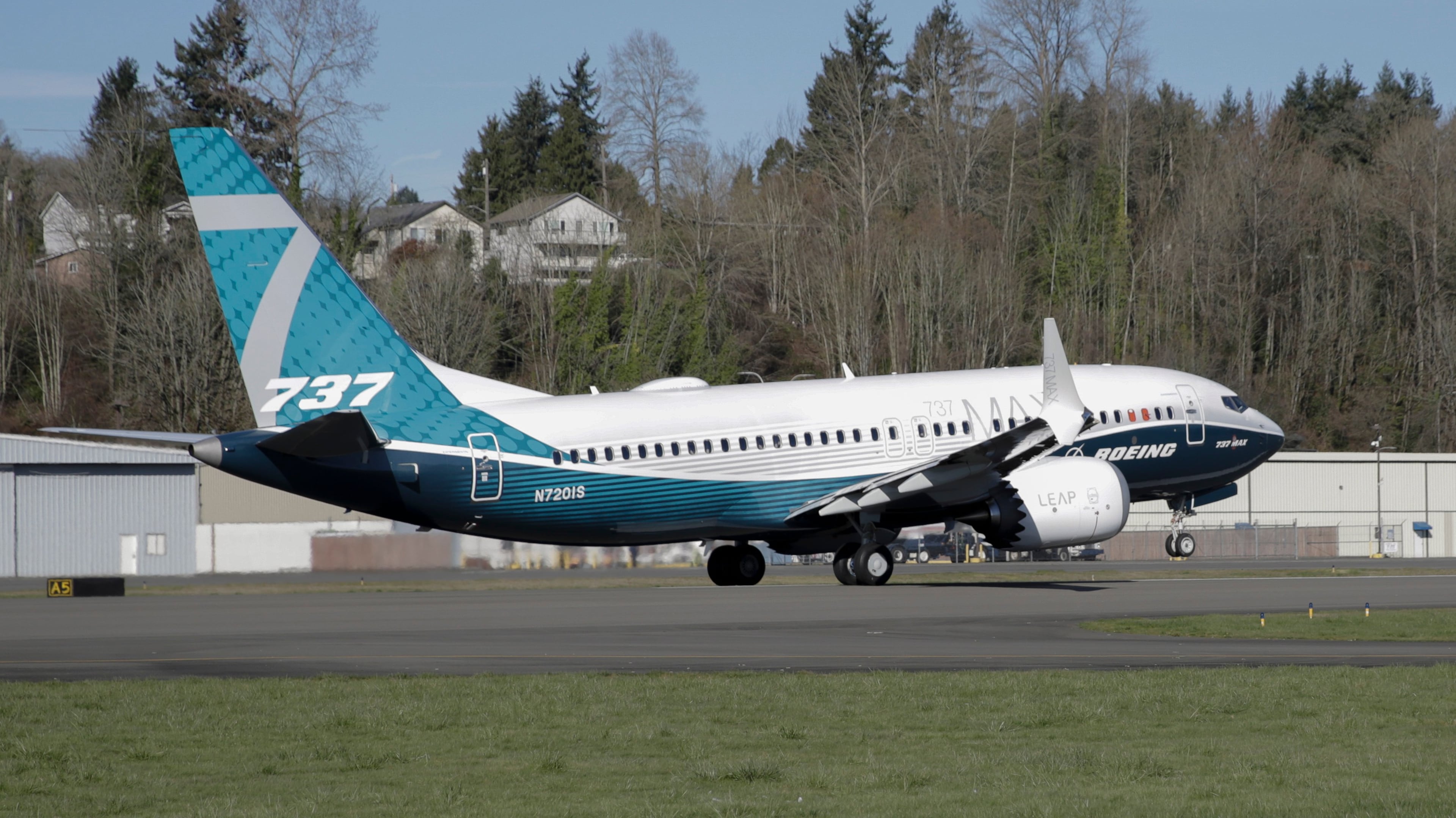 FILE - A Boeing 737 MAX 7 takes off on its first flight on March 16, 2018, in Renton, Wash. (AP Photo/Jason Redmond, File)