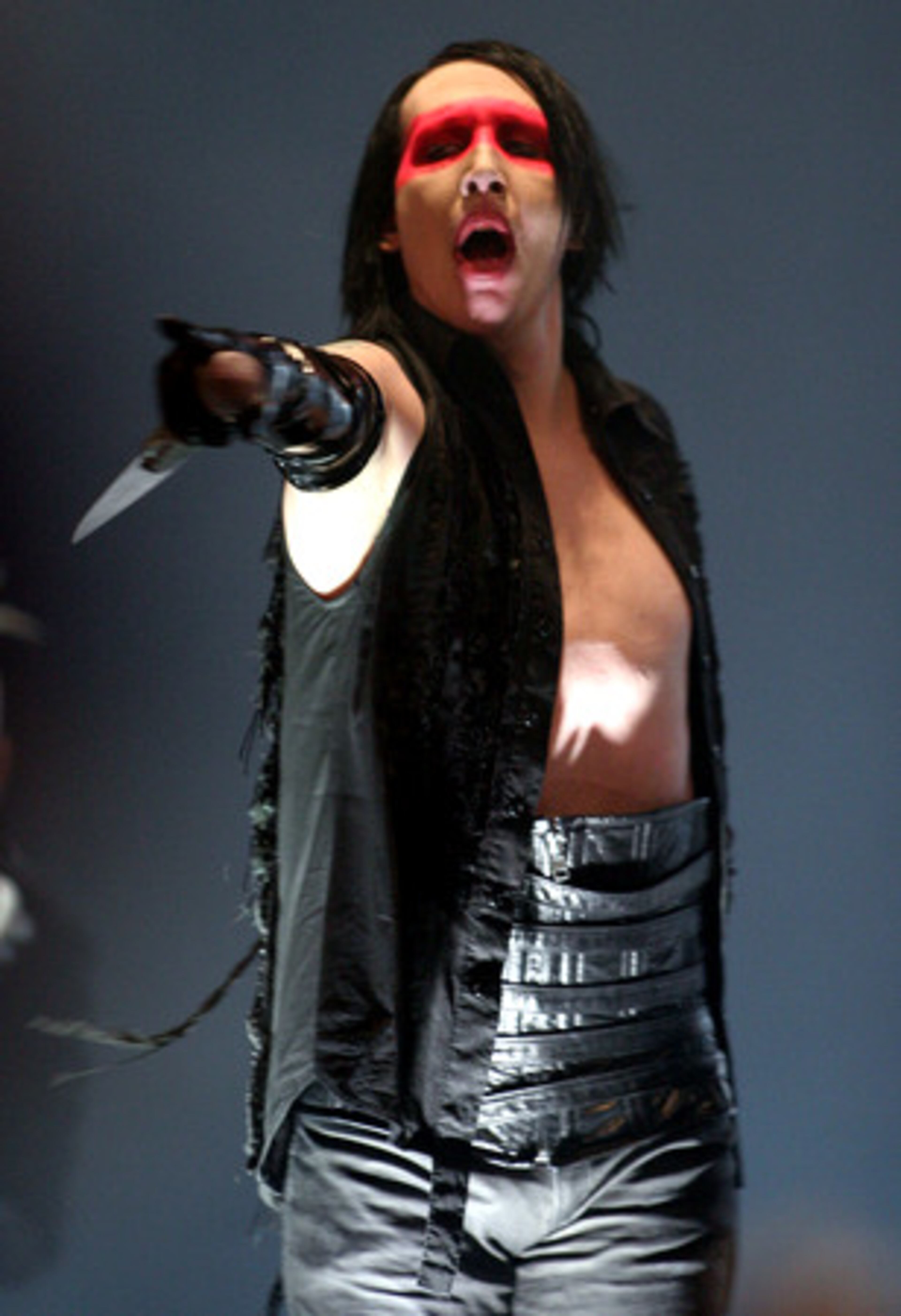 U.S. singer Marilyn Manson performs in concert in Bogota, Colombia.