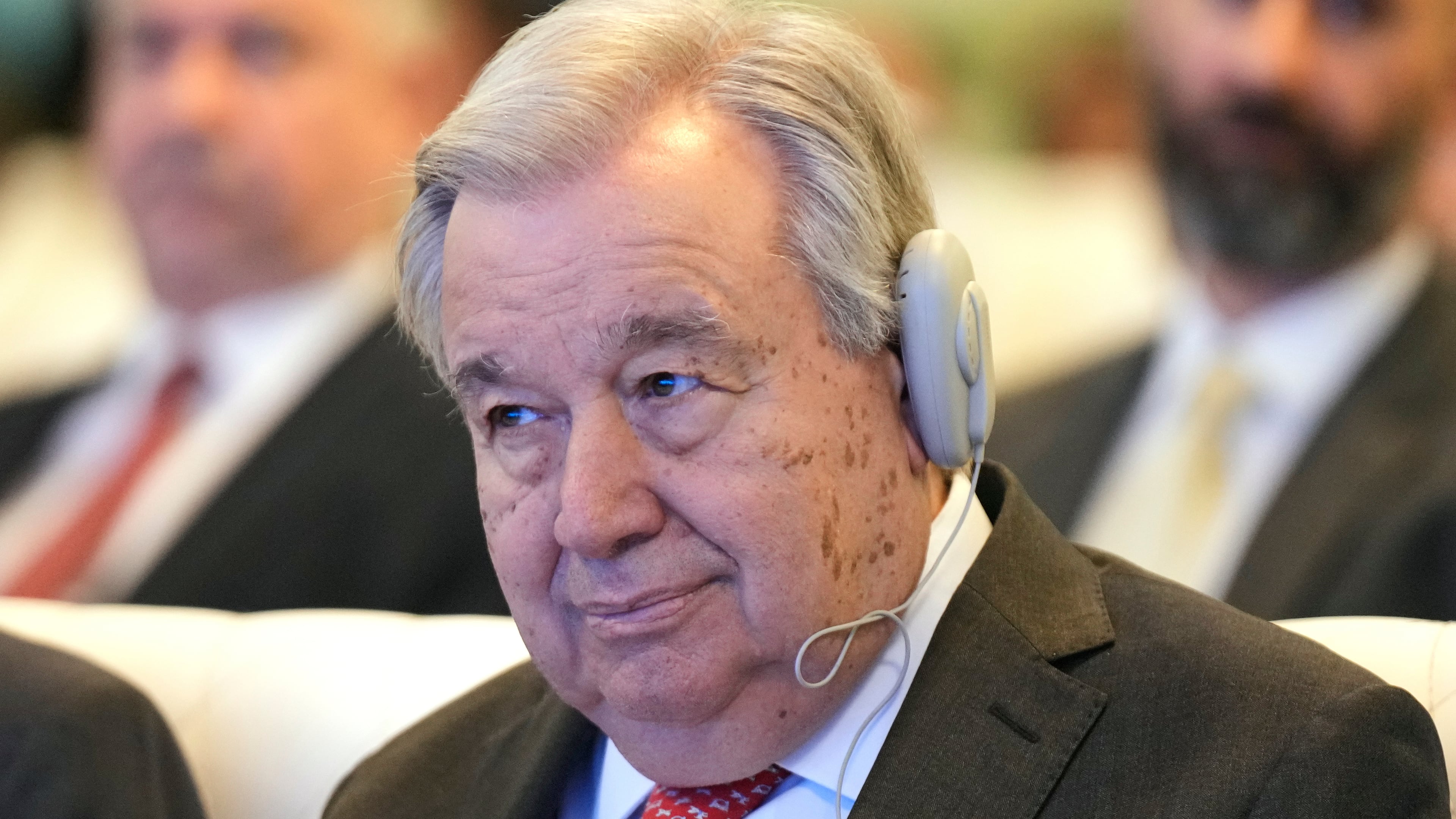 FILE - United National Secretary-General Antonio Guterres attends an event in Baghdad, Iraq, Dec. 13, 2025. (AP Photo/Hadi Mizban, file)