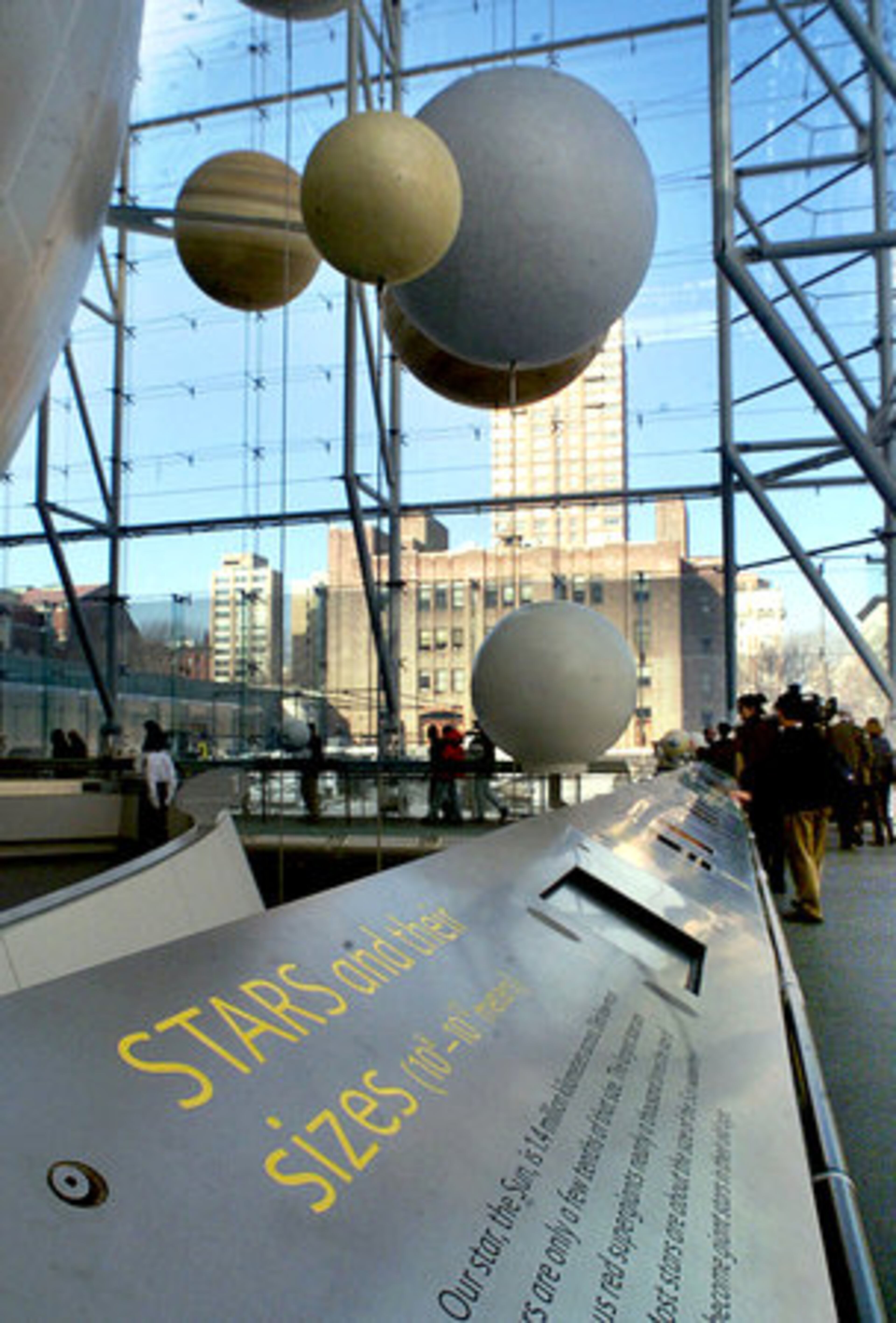 Planets dangle in the Scales of the Universe in the Rose Center for Earth and Space at New York's American Museum of Natural History.