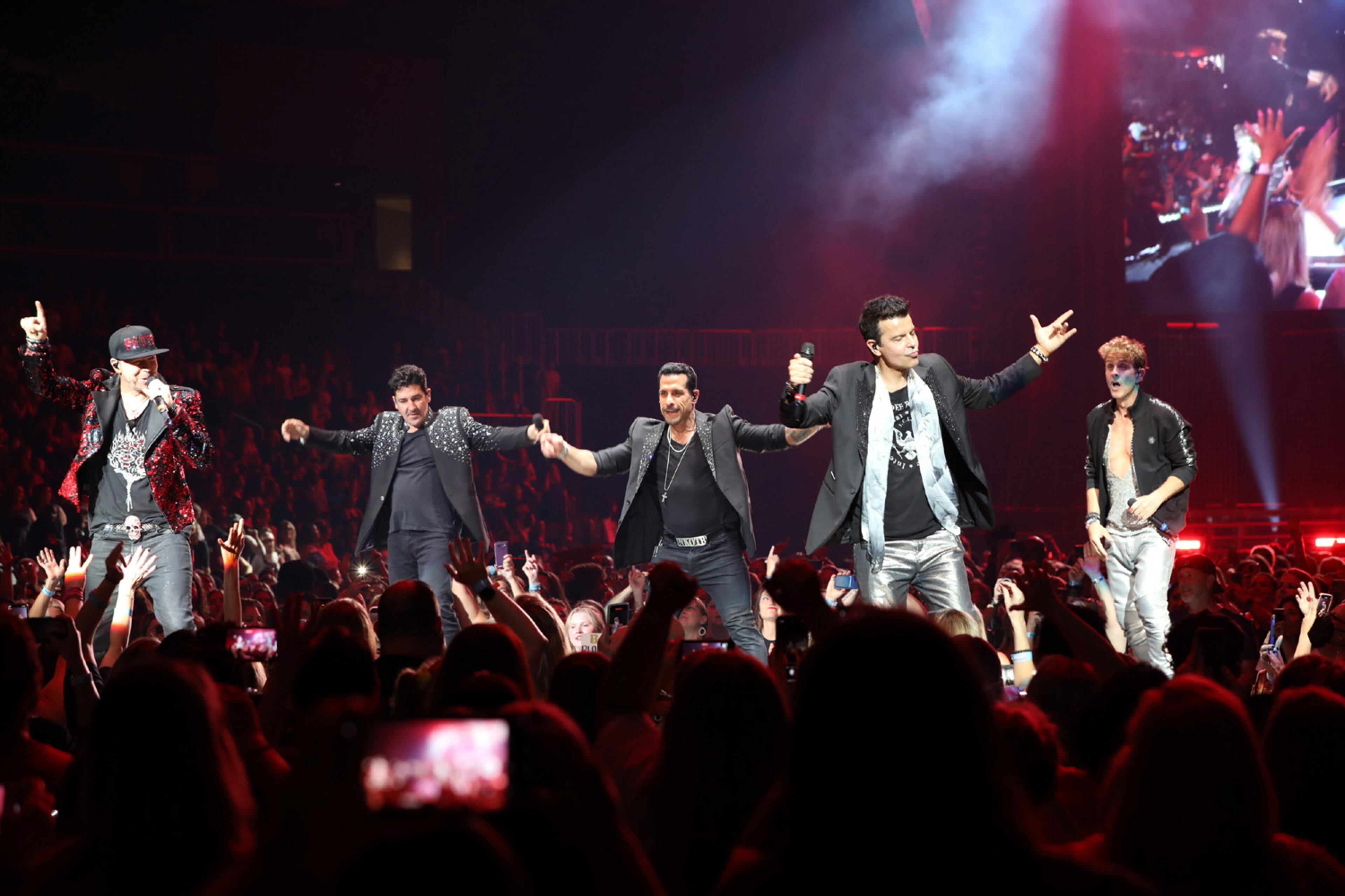 New Kids on the Block (NKOTB) perform "You Got It (The Right Stuff)" for their sold-out show at State Farm Arena in Atlanta on Thursday, July 7, 2022, on the NKOTB Mixtape Tour. (Photo: Robb Cohen for The Atlanta Journal-Constitution)