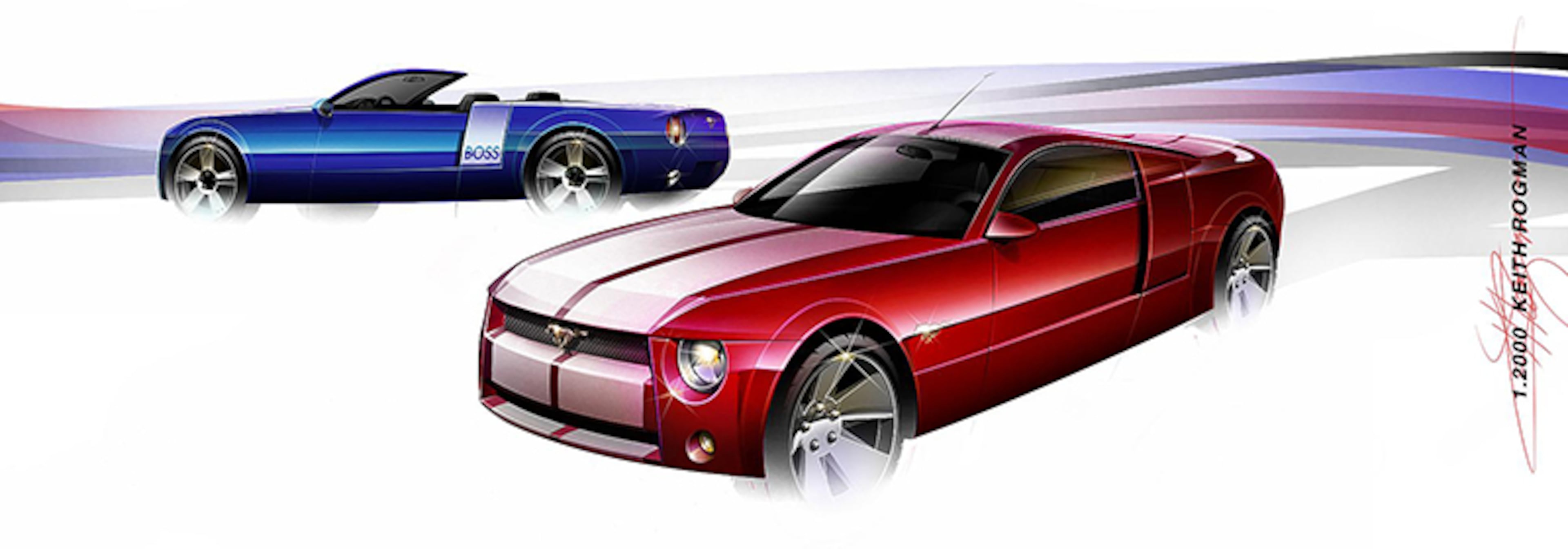 The first of several views of this design theme shows a very blocky nose with a trapezoidal grille and a circular interpretation of the tri-bar taillamps.