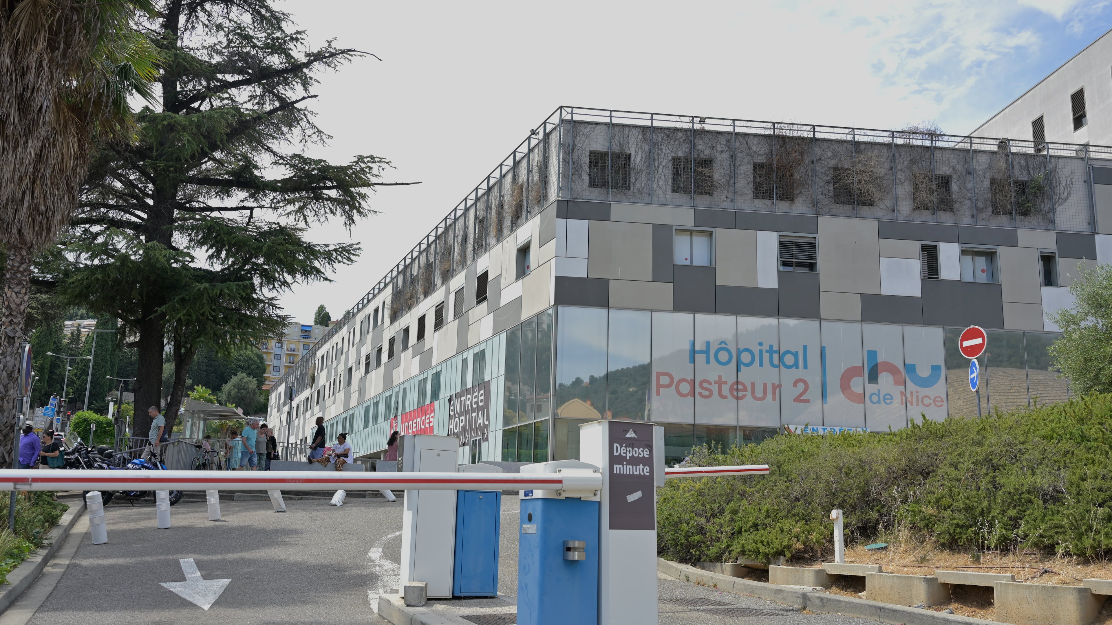 A view of a hospital where, according to reports, three people injured by an an explosive device in Monaco a day before, are being treated, in Nice southern France, Tuesday, June 30, 2026. (AP Photo/Philippe Magoni)