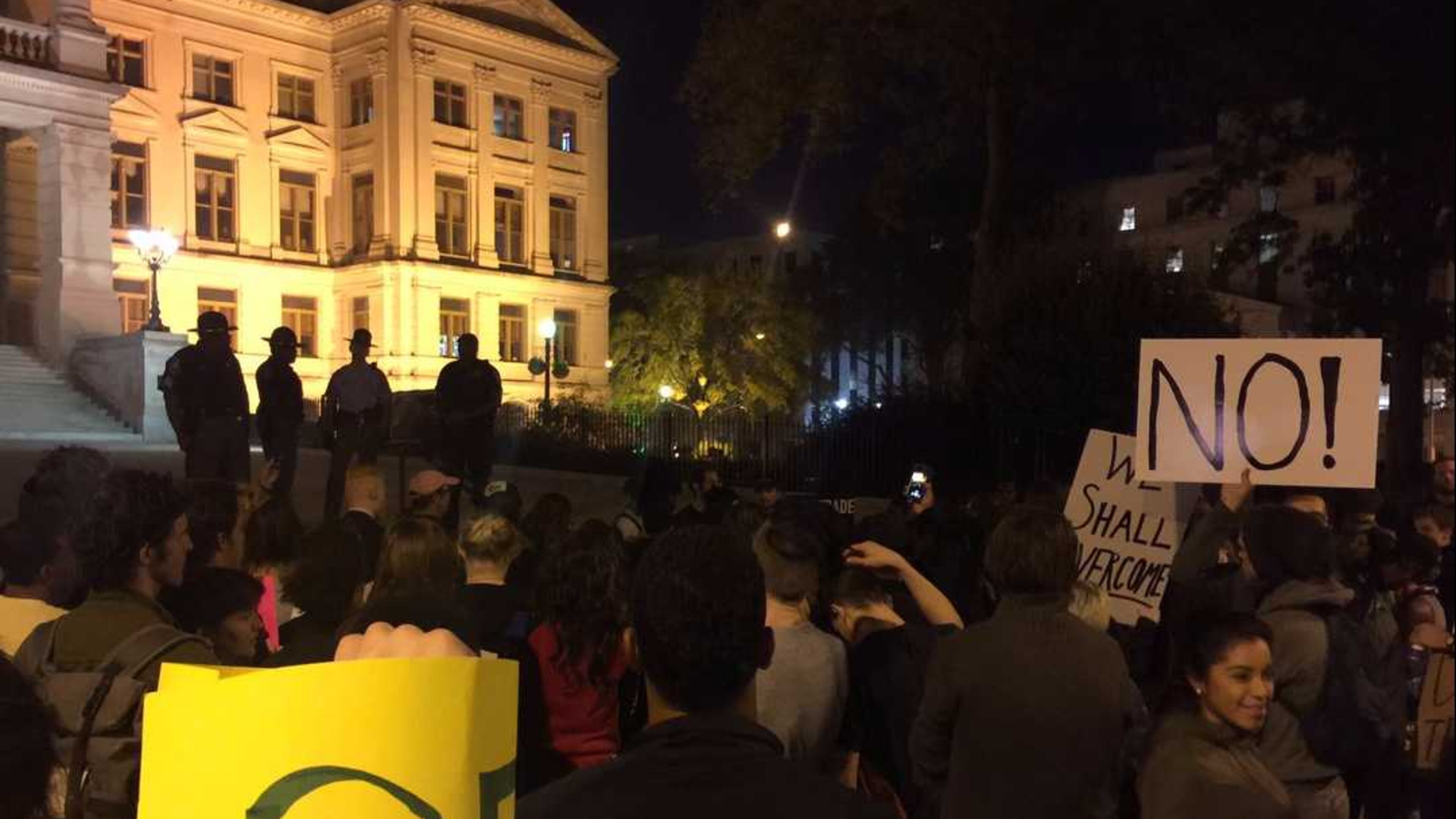 About 150 protesters gathered in downtown Atlanta. (Credit: Channel 2 Action News)