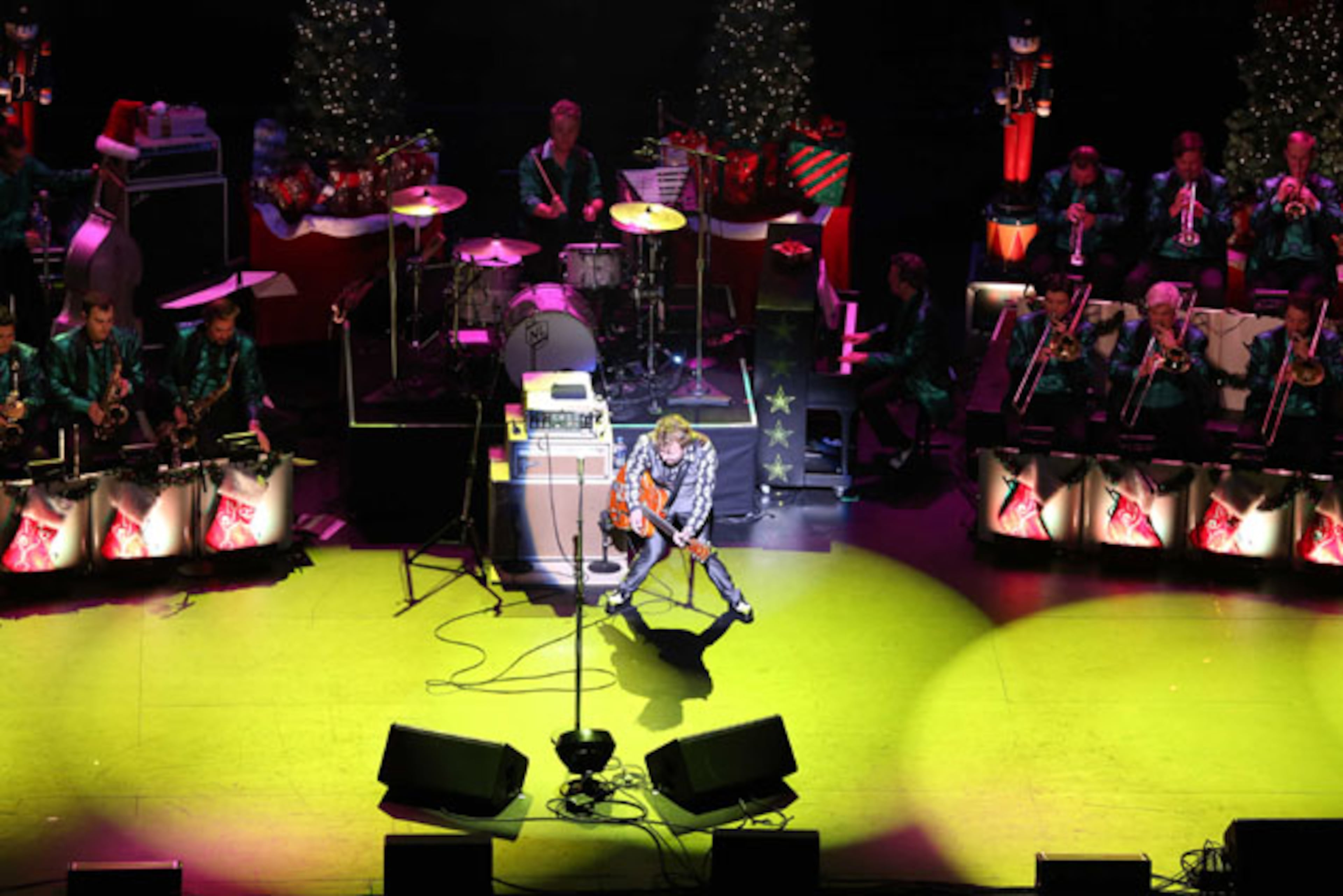 The Brian Setzer Orchestra performed Saturday, Dec. 5, 2015 at a sold-out Cobb Energy Centre in Atlanta as part of its annual Christmas Rocks concert. Robb D. Cohen/ RobbsPhotos.com