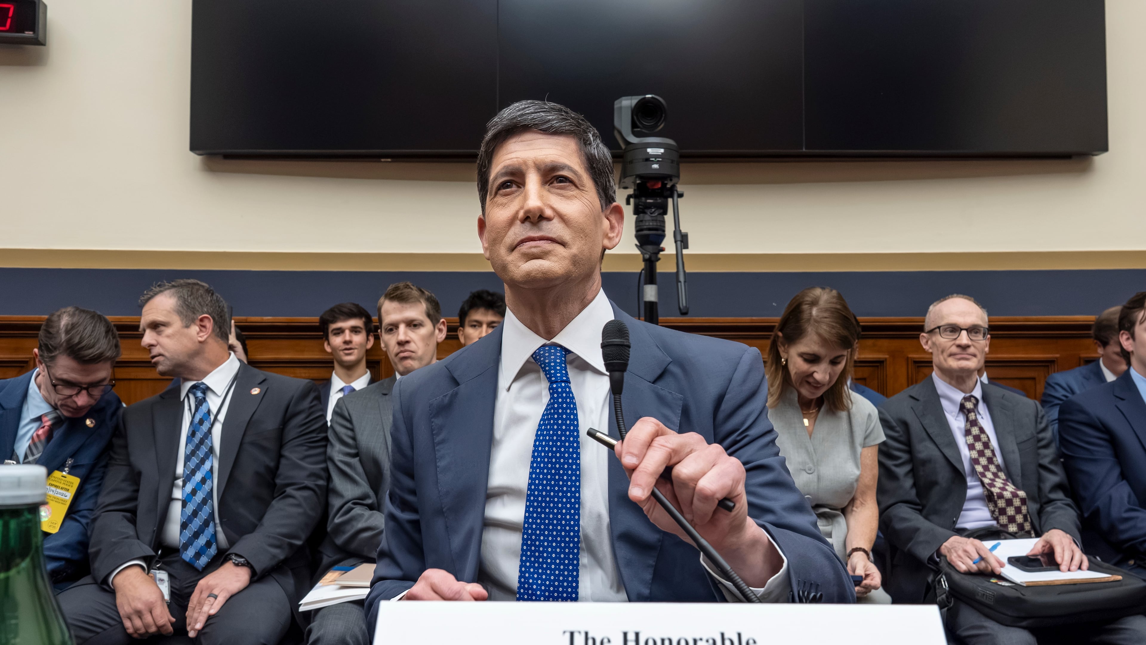 Federal Reserve Chairman Kevin Warsh appears before the House Financial Services Committee to deliver the semi-annual monetary policy report on the central bank, at the Capitol in Washington, Tuesday, July 14, 2026. (AP Photo/J. Scott Applewhite)
