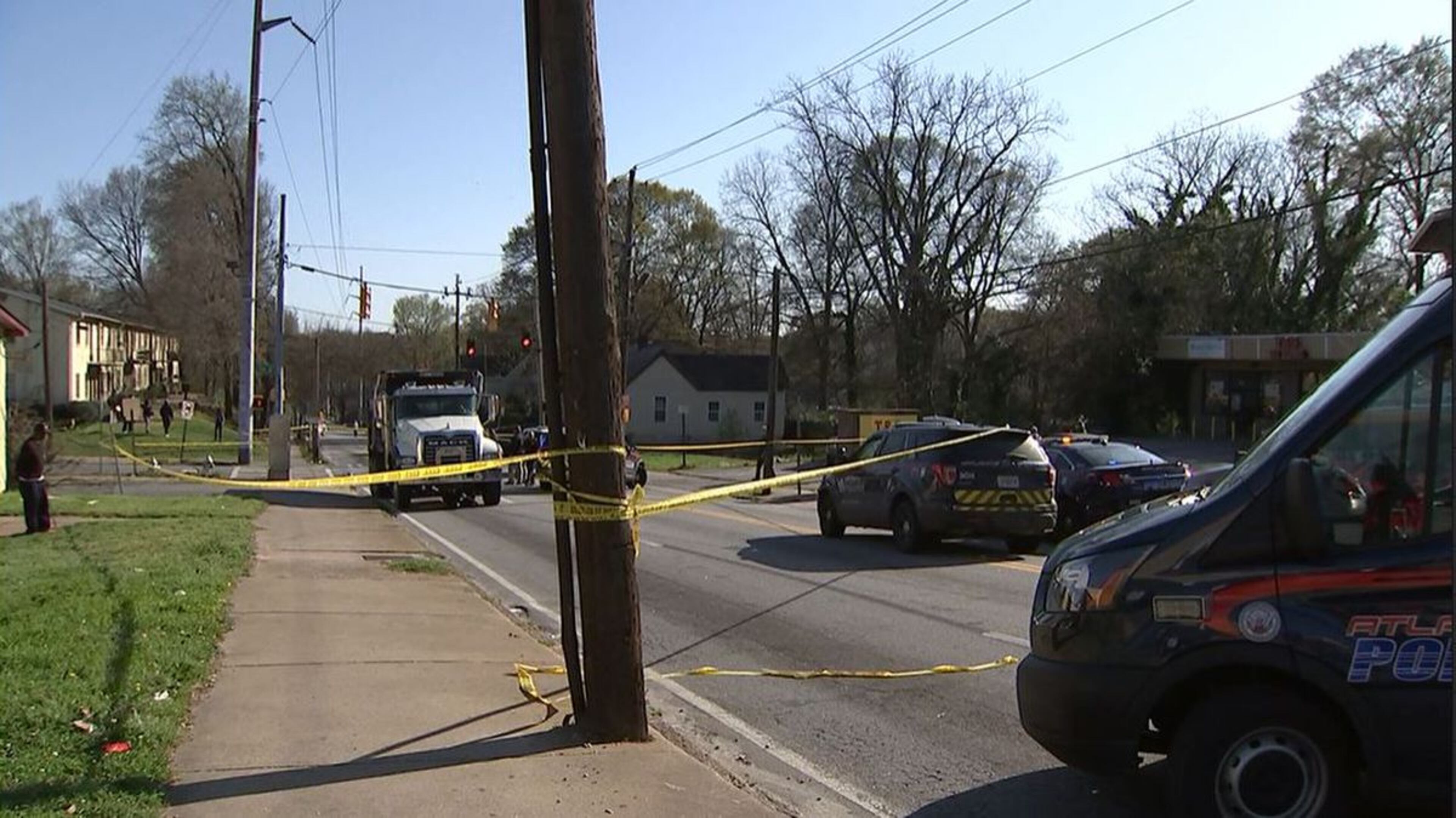 A woman in a wheelchair was struck by a dump truck and killed Saturday afternoon while crossing a northwest Atlanta street, police said.