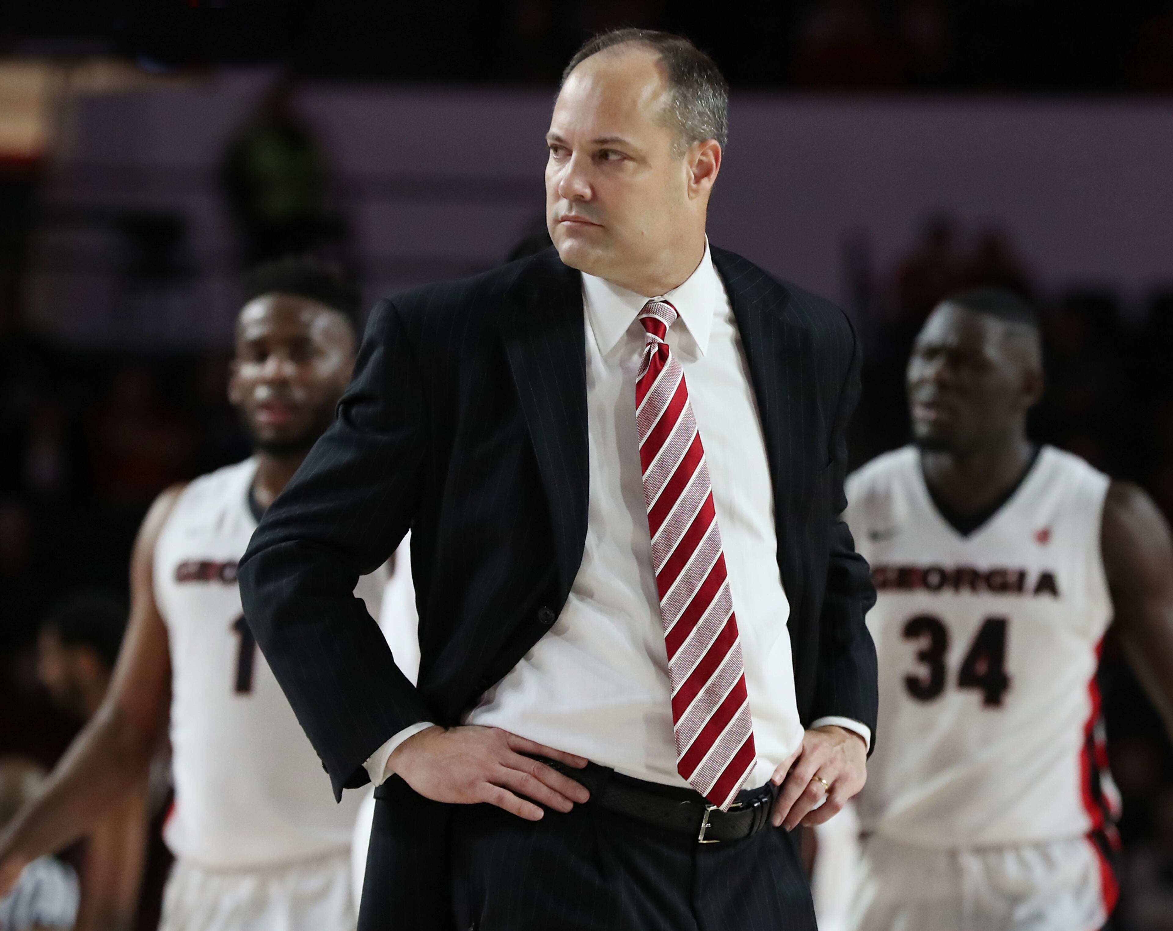 Feb 28, 2018 Athens: Georgia head coach Mark Fox and the Dawgs fall 61-60 to Texas A&M in the final home game of the season on Wednesday, Feb 28, 2018, in Athens. Curtis Compton/ccompton@ajc.com