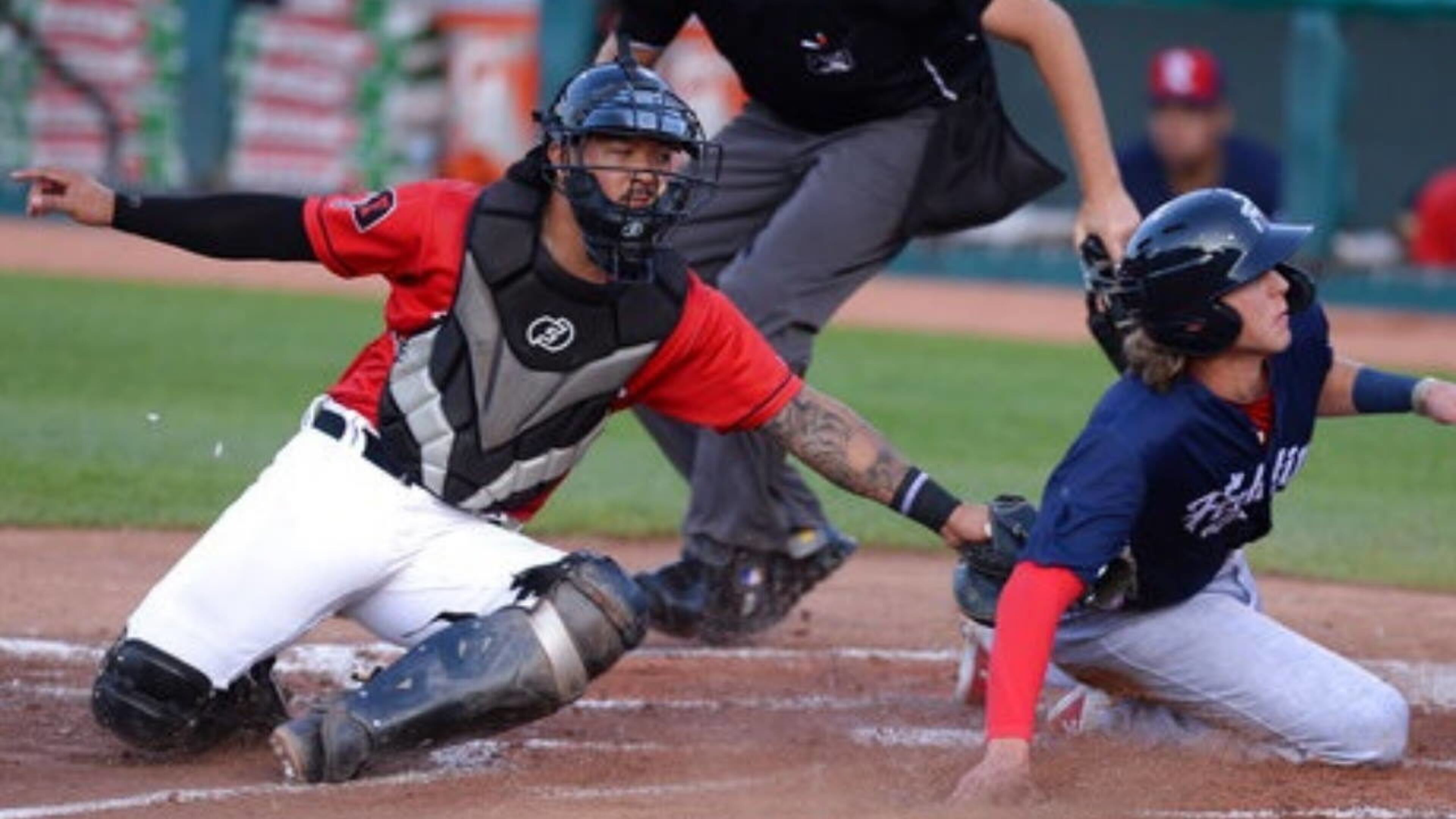 Catcher Chace Numata, left, played in the minor leagues for 10 years and spent the 2019 season with the Erie SeaWolves.