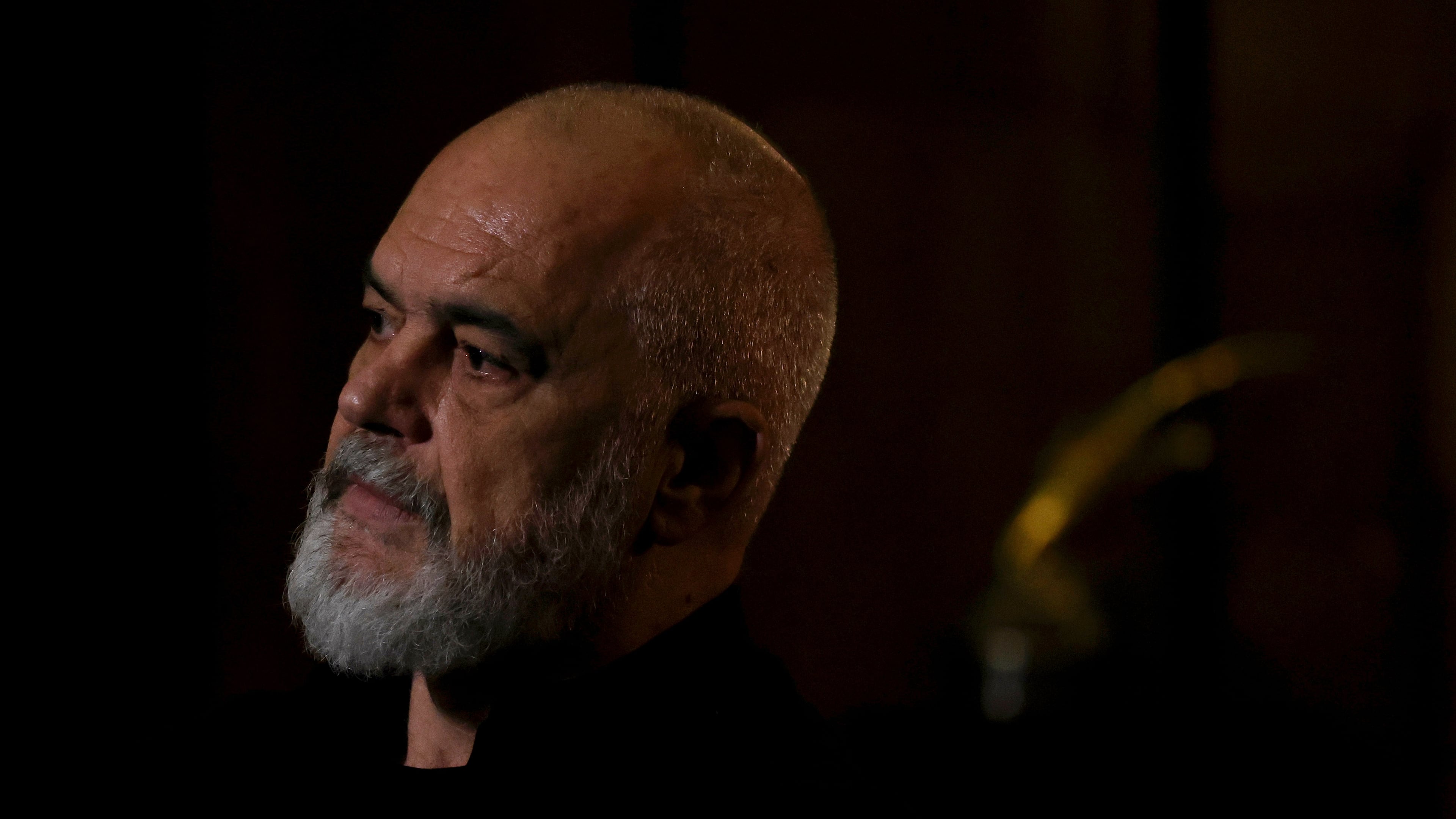 Albanian Prime Minister Edi Rama listens to a question during an interview with The Associated Press in Tirana, Albania, Tuesday, June 9, 2026. (AP Photo/Hameraldi Agolli)
