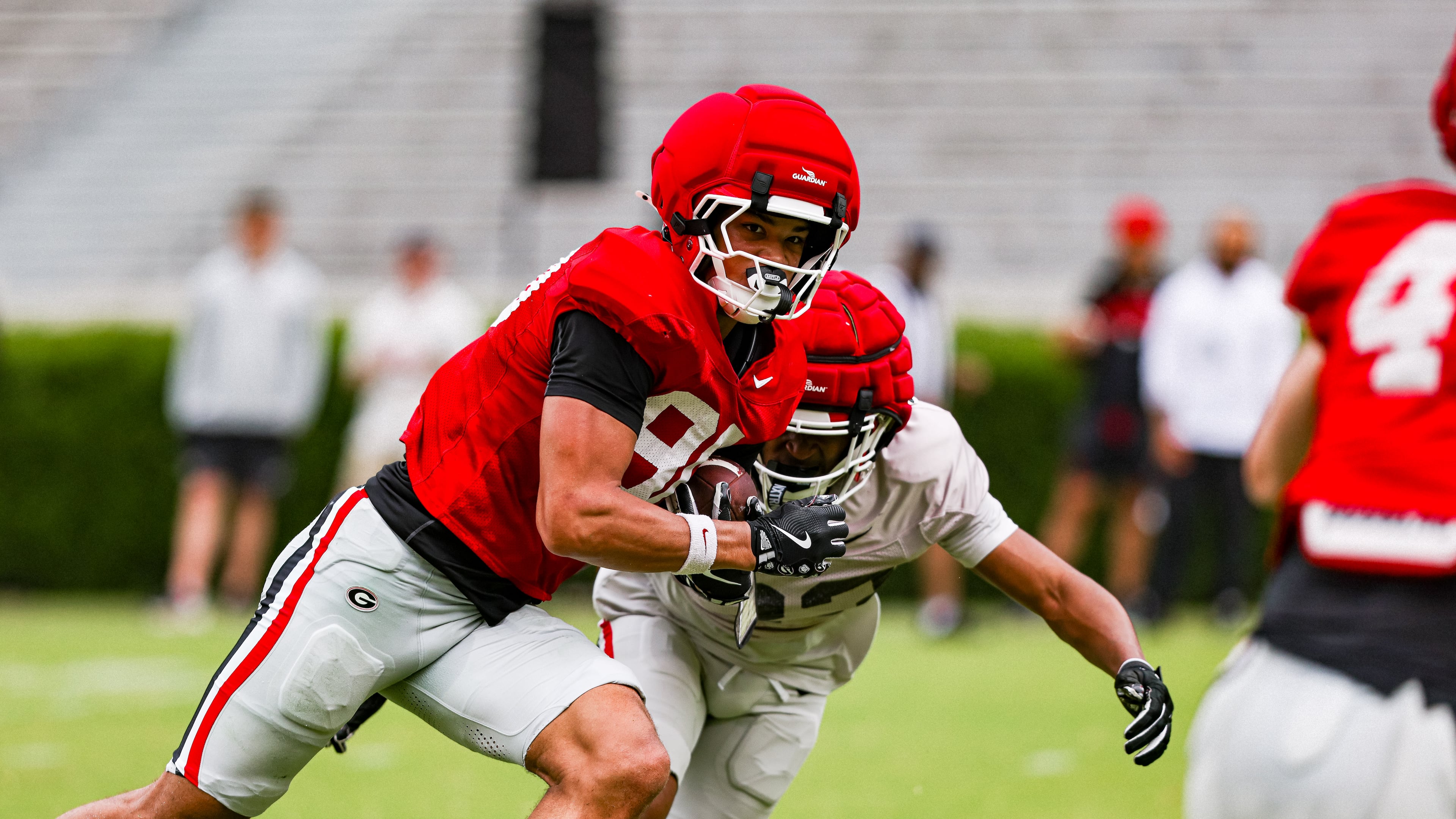 Georgia tight end Kaiden Prothro during Georgia’s practice session on Dooley Field at Sanford Stadium in Athens, Ga., on Saturday, April 4, 2026. (Tony Walsh/UGAAA)
