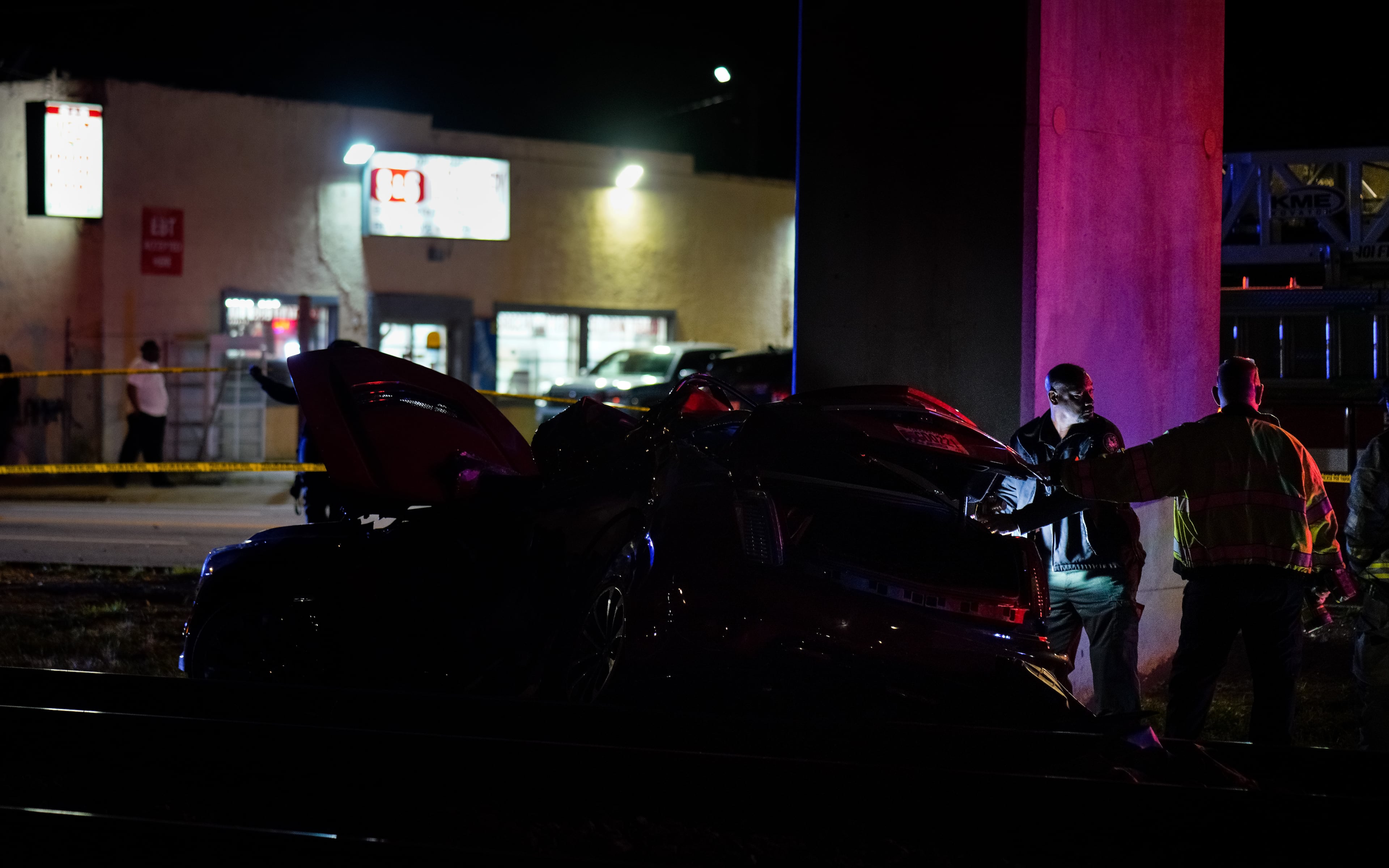 Atlanta police investigate a fatal crash near Lee Street and Tucker Avenue early Sunday. The crash occurred late Saturday.