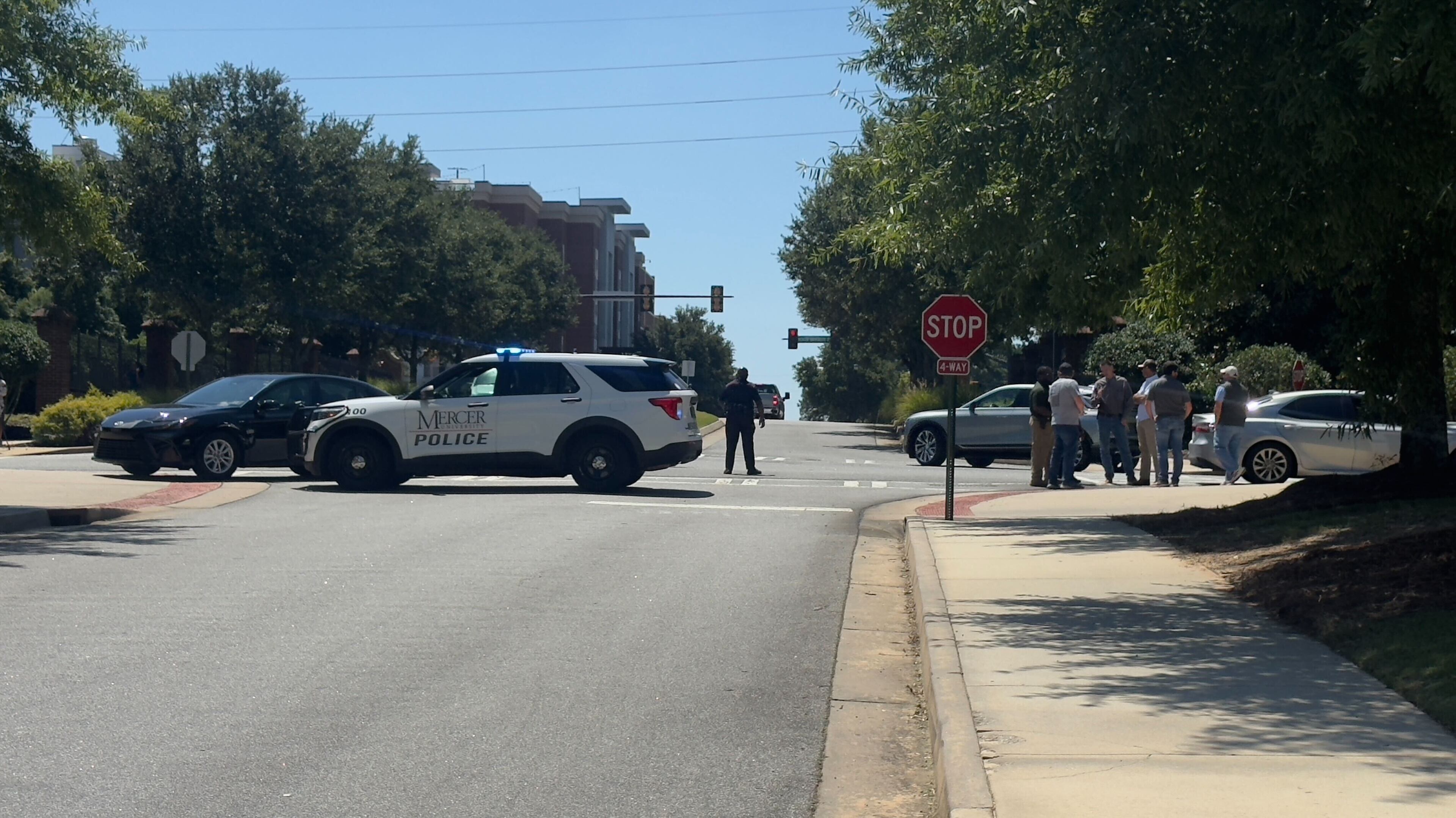 The threat at Mercer University was phoned in around noon. (Joe Kovac Jr./AJC)