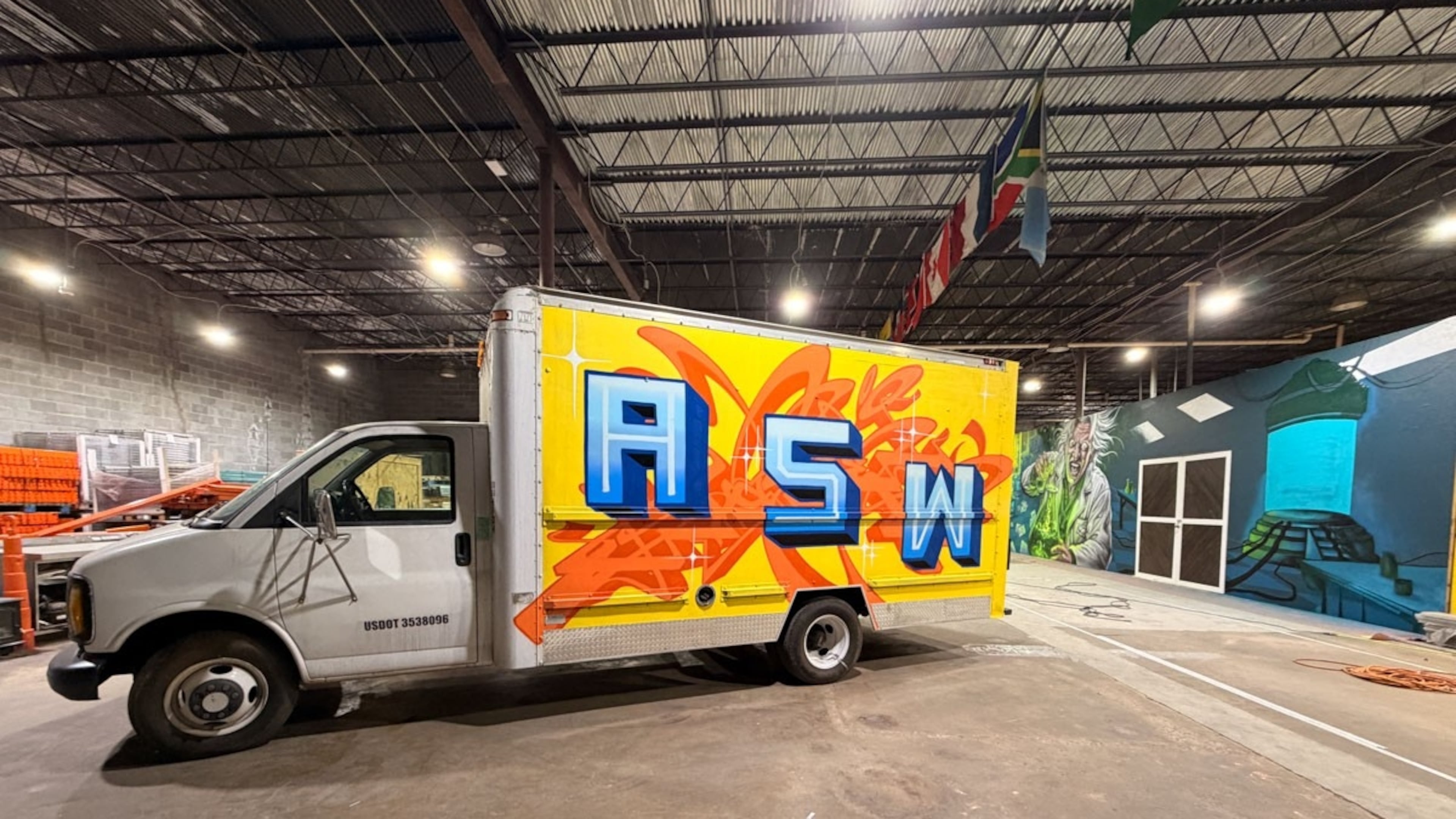 The Atlanta Style Writers truck — part of the art on view on the Foundry. (Courtesy of Jasmine Hentschel)