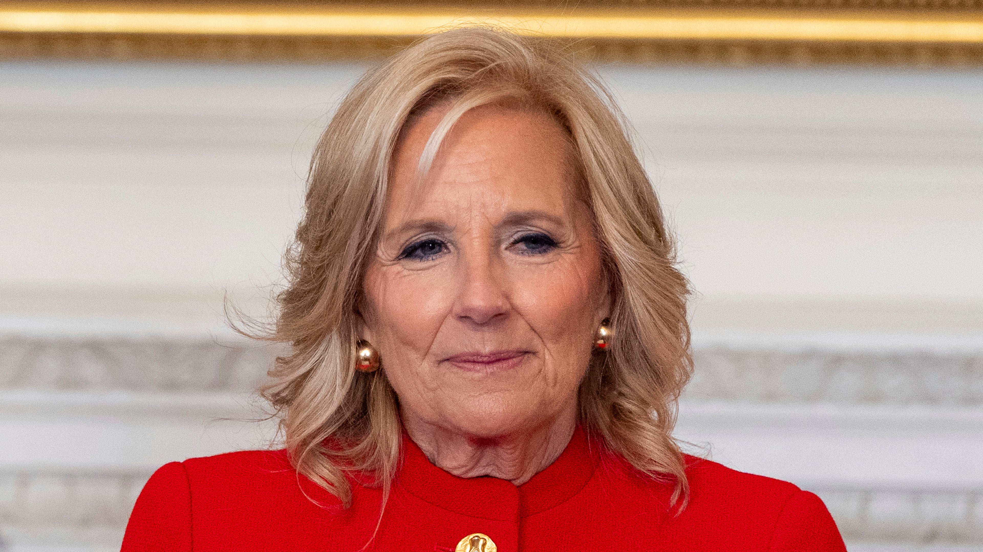 FILE - First lady Jill Biden speaks during an event at the White House in Washington, Jan. 16, 2025. (AP Photo/Alex Brandon, File)