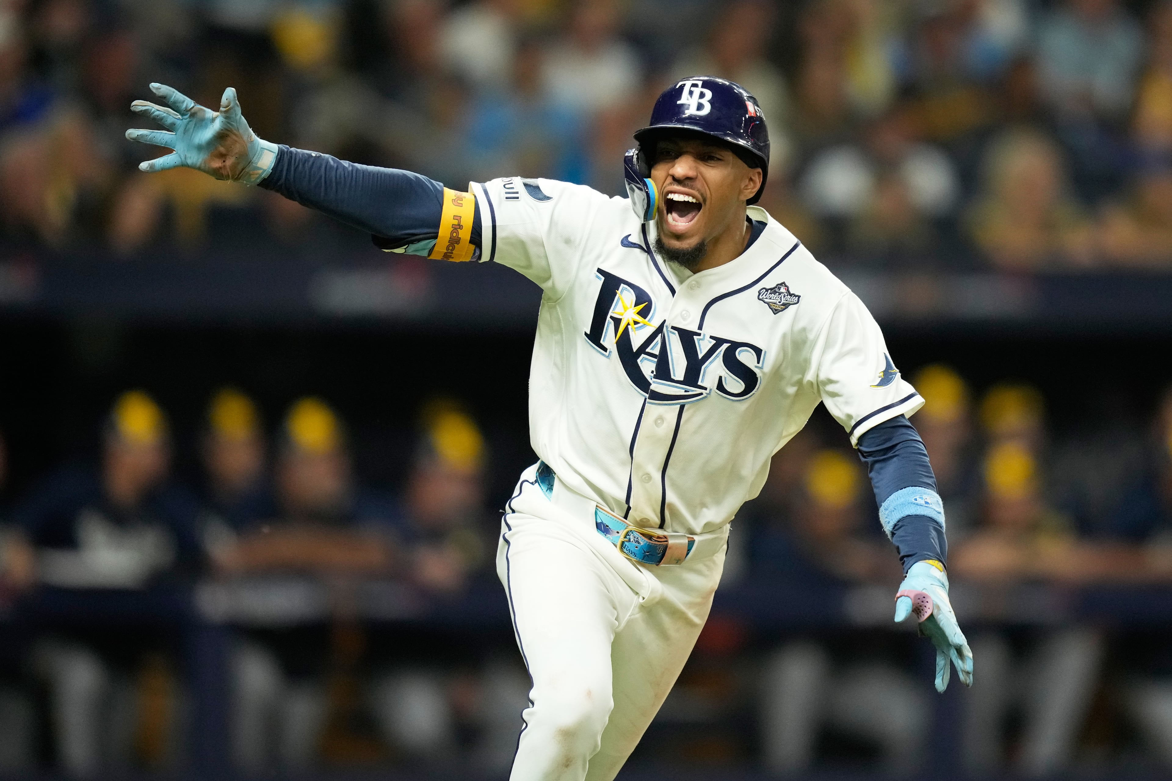 Twelfth-inning jubilation. (Ashley Landis/AP)