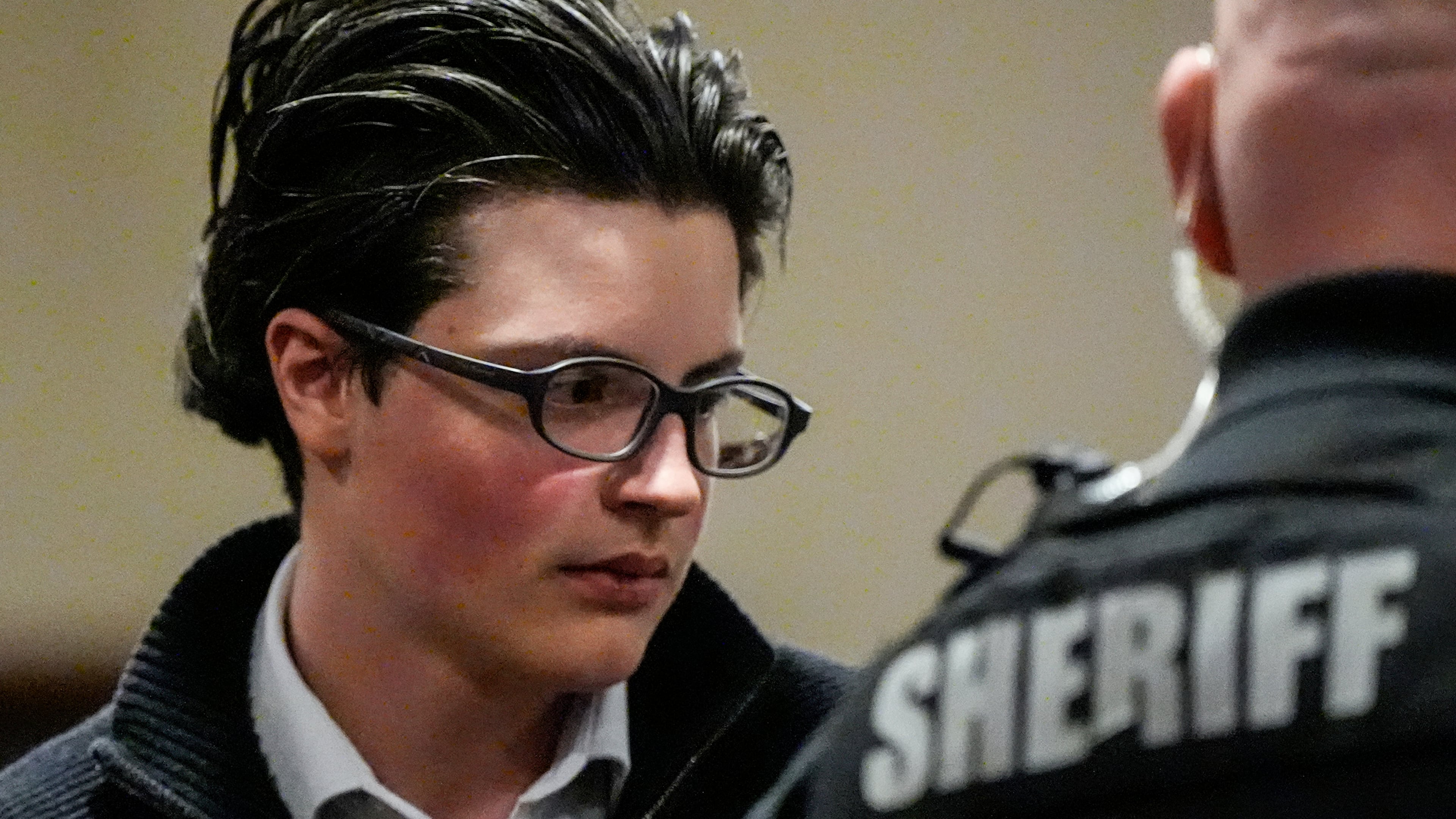 FILE - School shooting suspect Colt Gray exits the Barrow County Courthouse, Dec. 9, 2025, in Winder, Ga. (AP Photo/Mike Stewart, Pool, file)