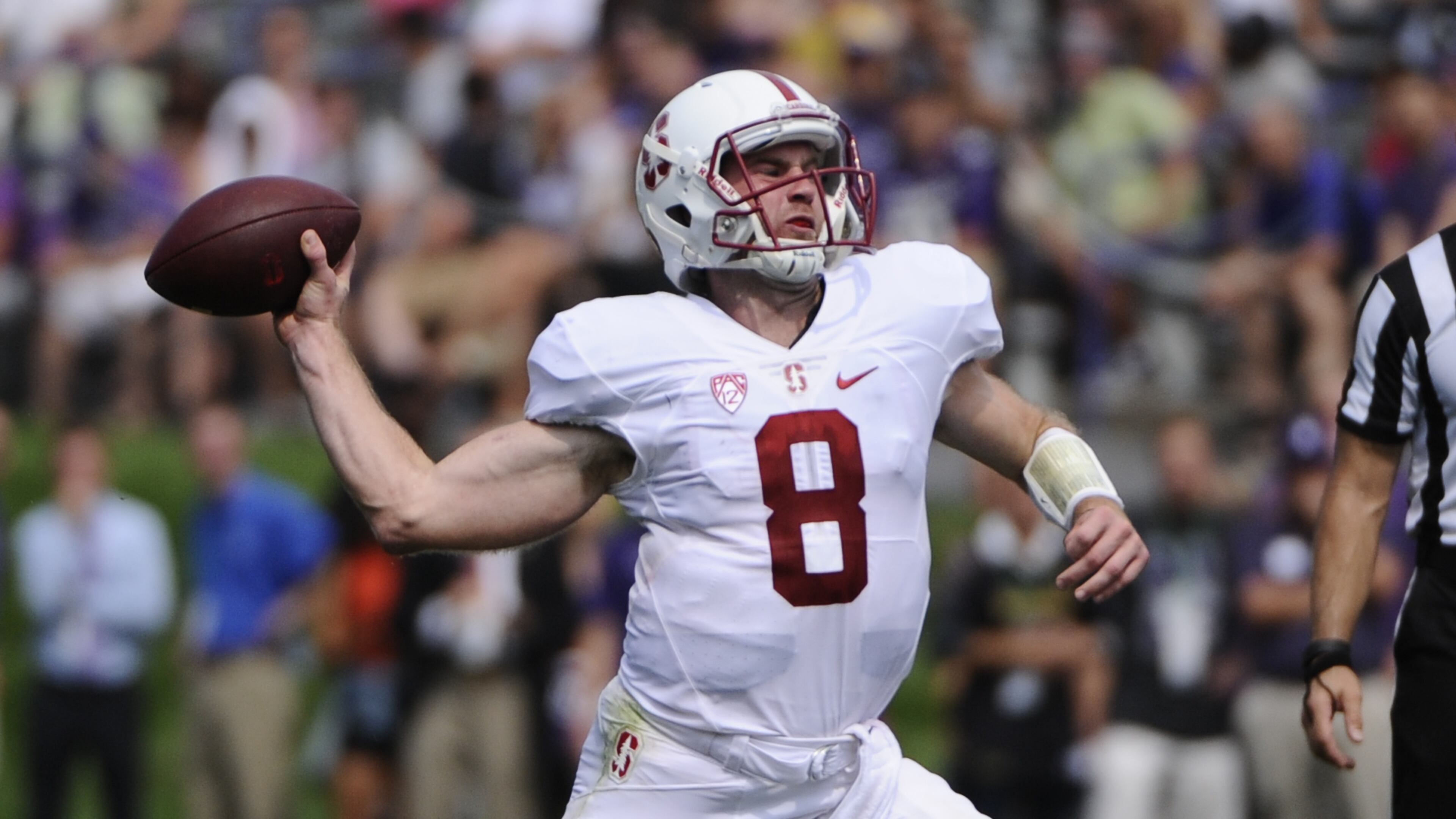 Stanford quarterback Kevin Hogan (8) during an NCAA college football game against Northwestern in Evanston, Ill, Saturday, Sept. 5, 2015. (AP Photo/Matt Marton