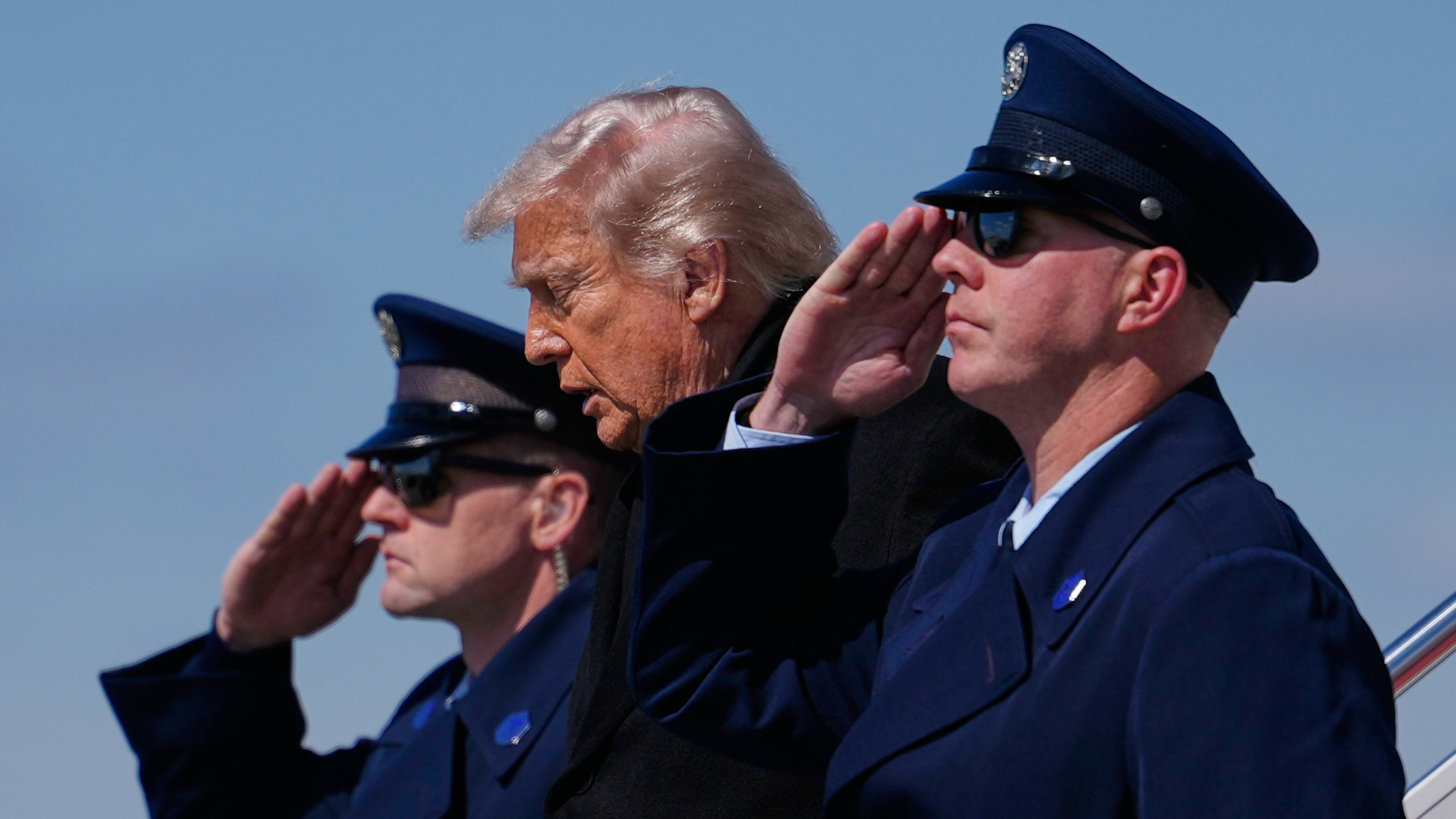 President Donald Trump arrives on Air Force One, Wednesday, March 18, 2026, at Dover Air Force Base, Del., to attend the casualty return for the six crew members of an Air Force refueling aircraft who died when their plane crashed in western Iraq while supporting operations against Iran. (AP Photo/Julia Demaree Nikhinson)