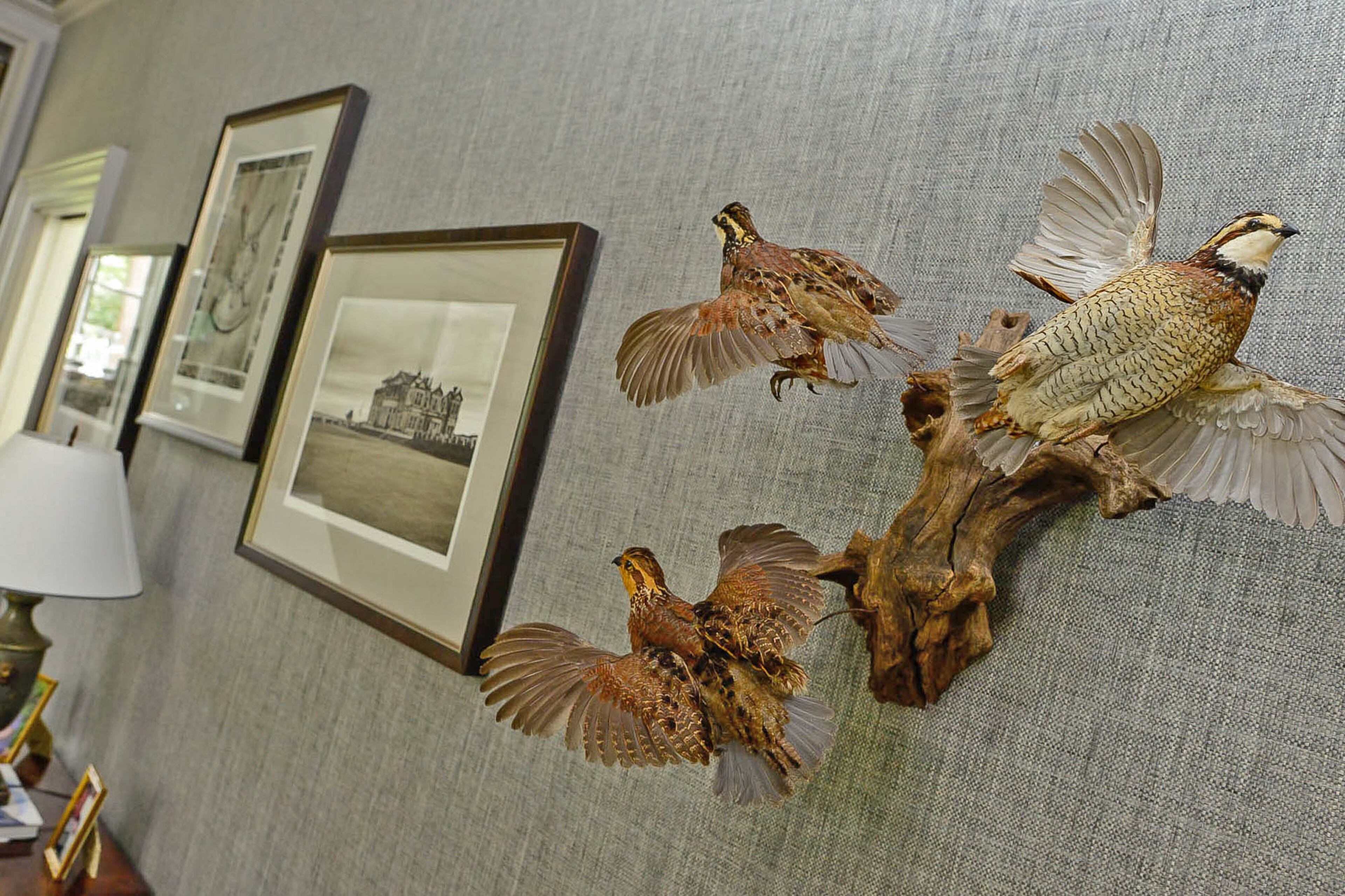 The accessories in the sitting room reflect the homeowners pastimes quail hunting and golf. Contributed by Christopher Oquendo